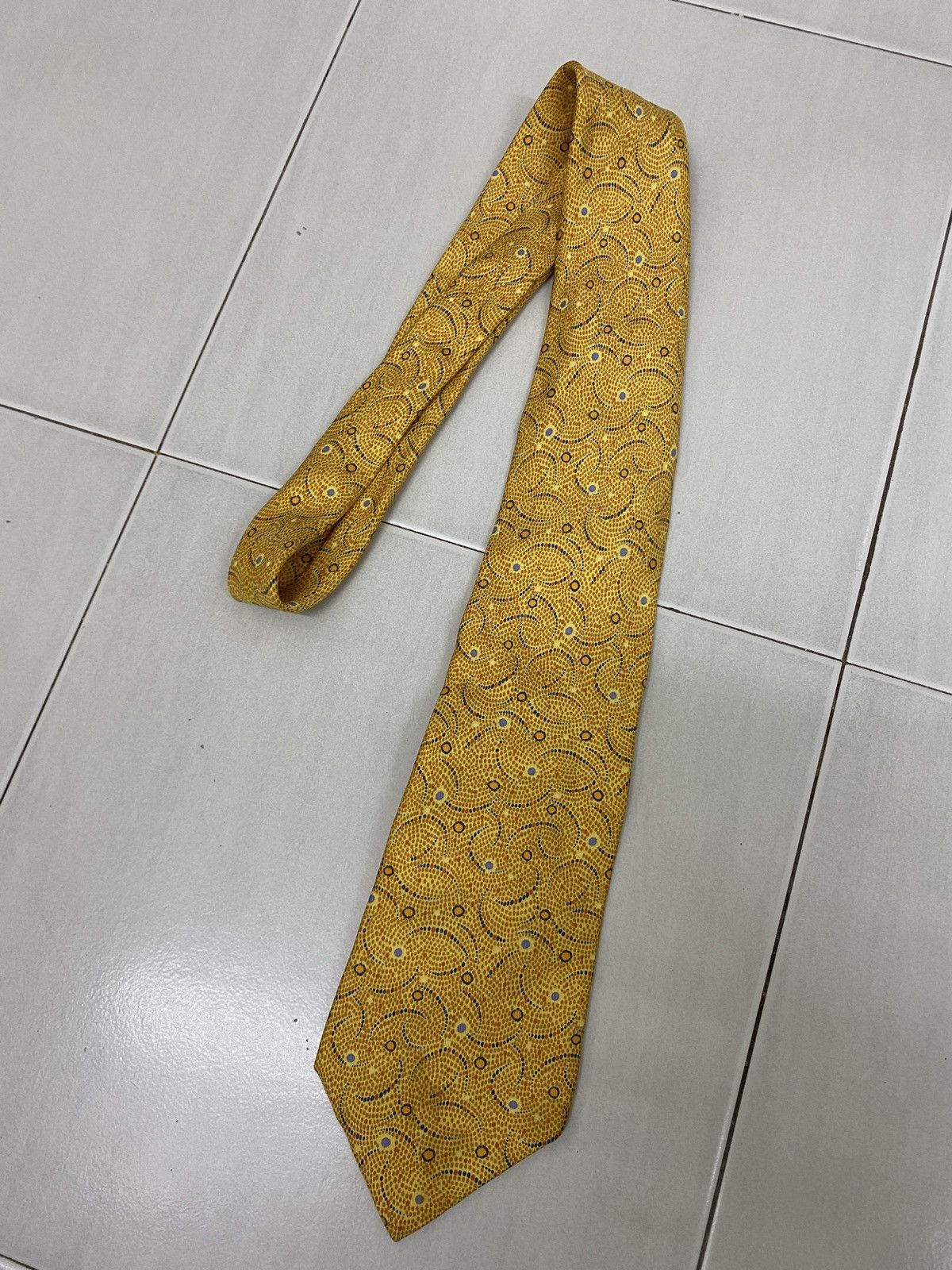 Designer × Hermes × Vintage Yellow HERMES Neck Tie Size ONE SIZE - 1 Thumbnail
