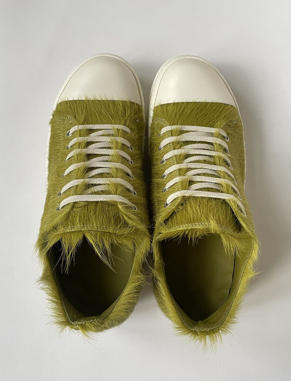 Rick Owens A/W 23 Acid Green Pony Hair Ramones Size US 10 / EU 43 - 9 Thumbnail