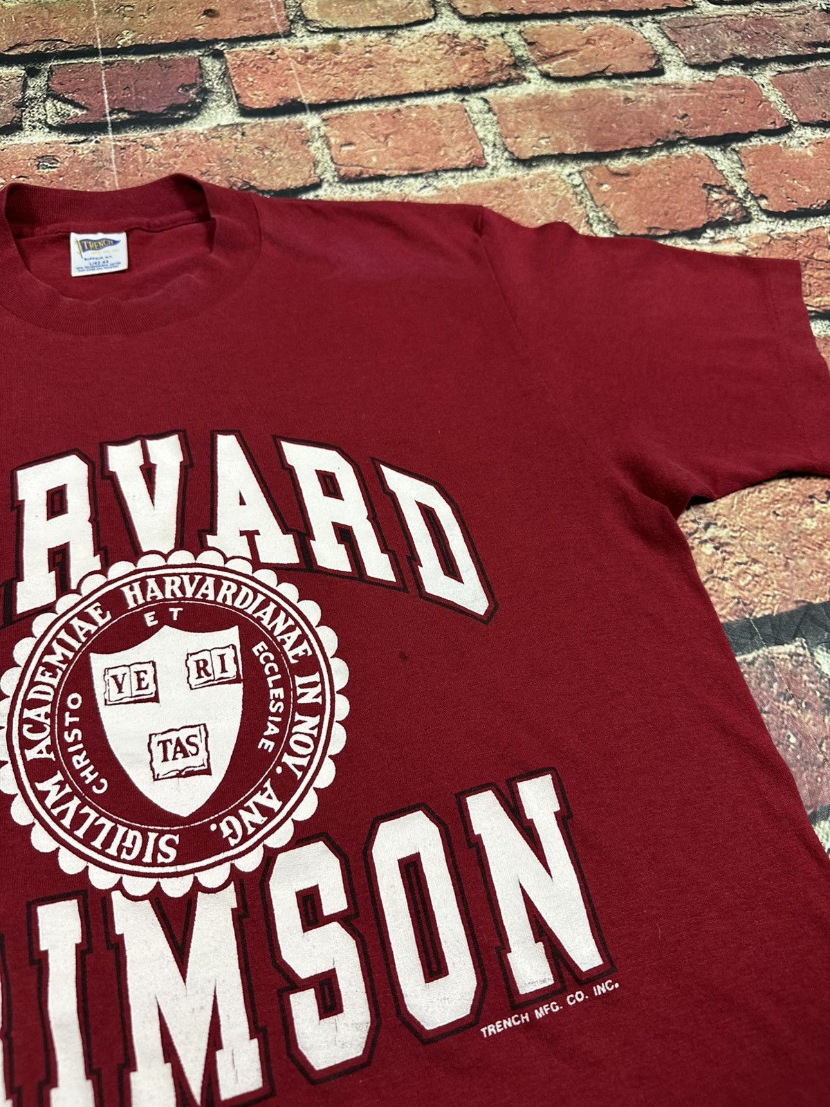 Trench USA Vintage Harvard University Crimson T Shirt Single Stitch USA Size US L / EU 52-54 / 3 - 8 Thumbnail