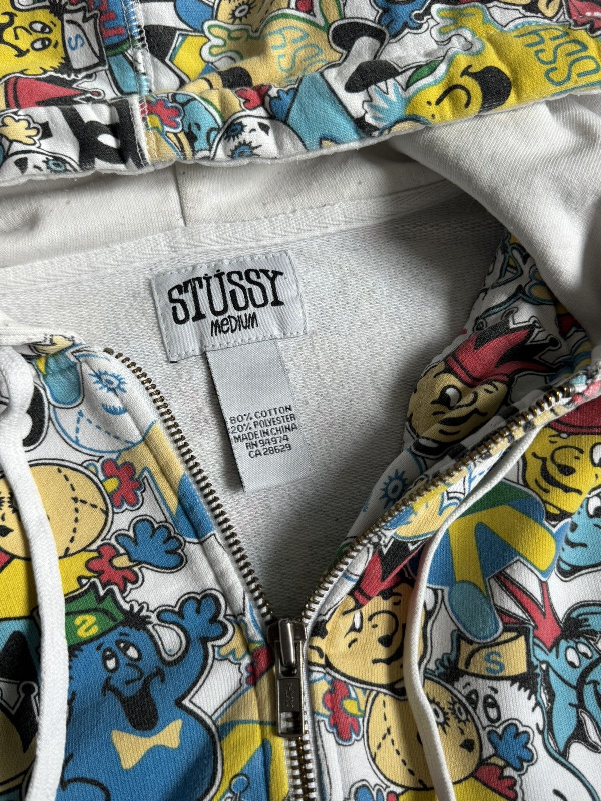 Stussy Stussy Monogram Over Print Cartoon Zip-Hoodie Size US M / EU 48-50 / 2 - 8 Thumbnail