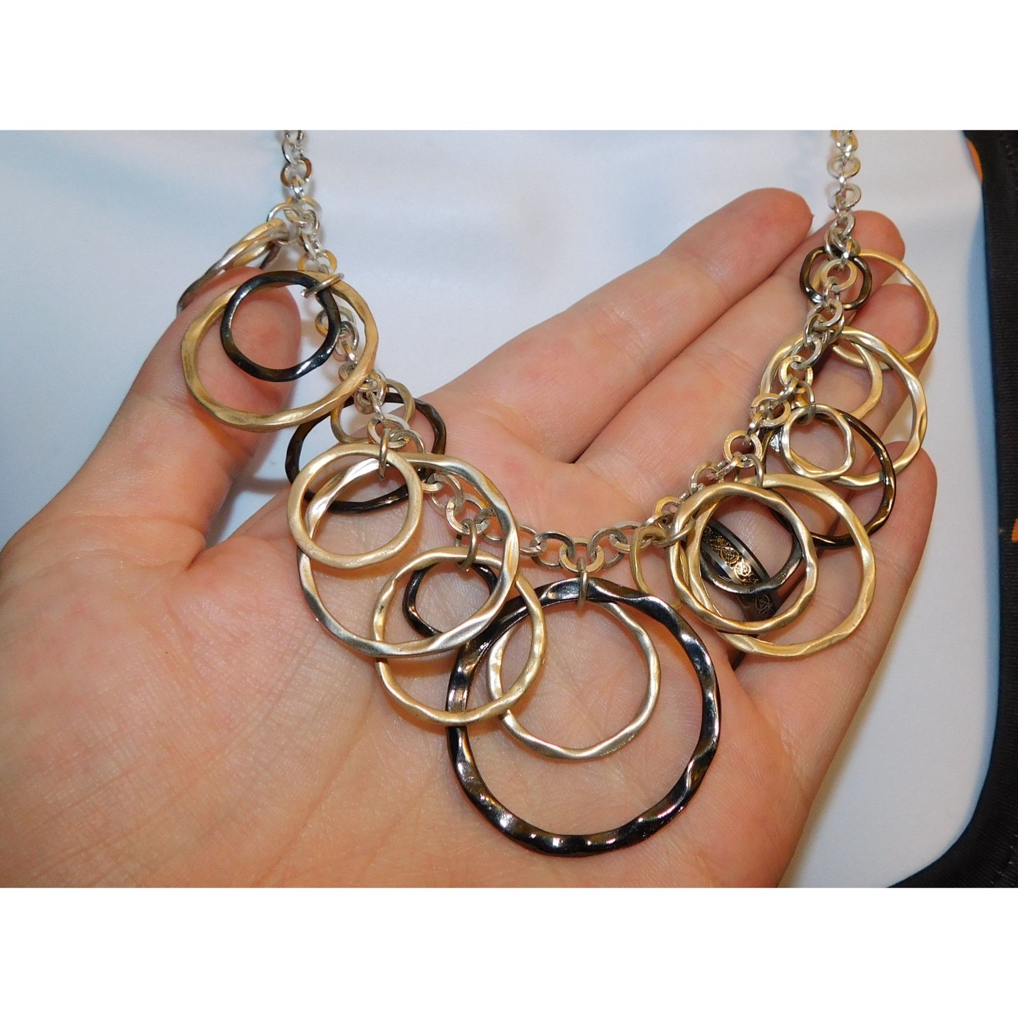Other Geometric Multi Metallic Open Ring Charm Necklace Size ONE SIZE - 1 Thumbnail