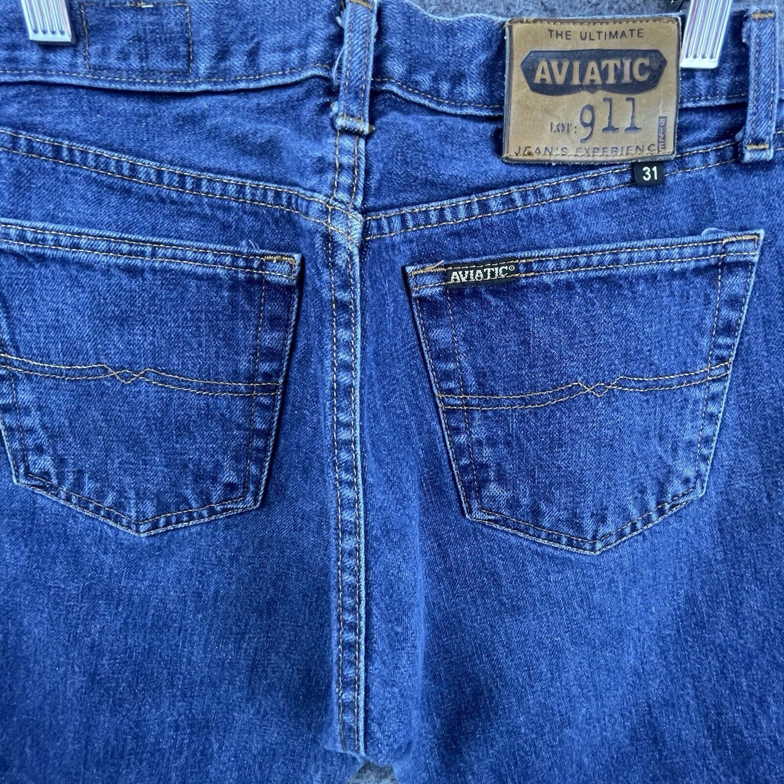 Aviatic Aviatic Jeans Mens 31 Blue Straight 911 Italian Workwear Size US 31 - 3 Thumbnail