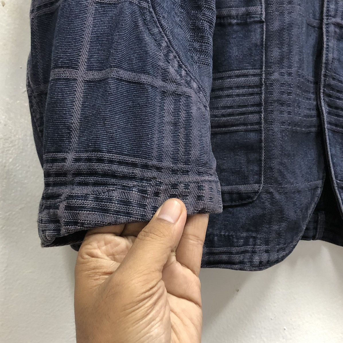 PPFM PPFM Embroidery Checked Chore Denim Jacket Size US L / EU 52-54 / 3 - 13 Thumbnail