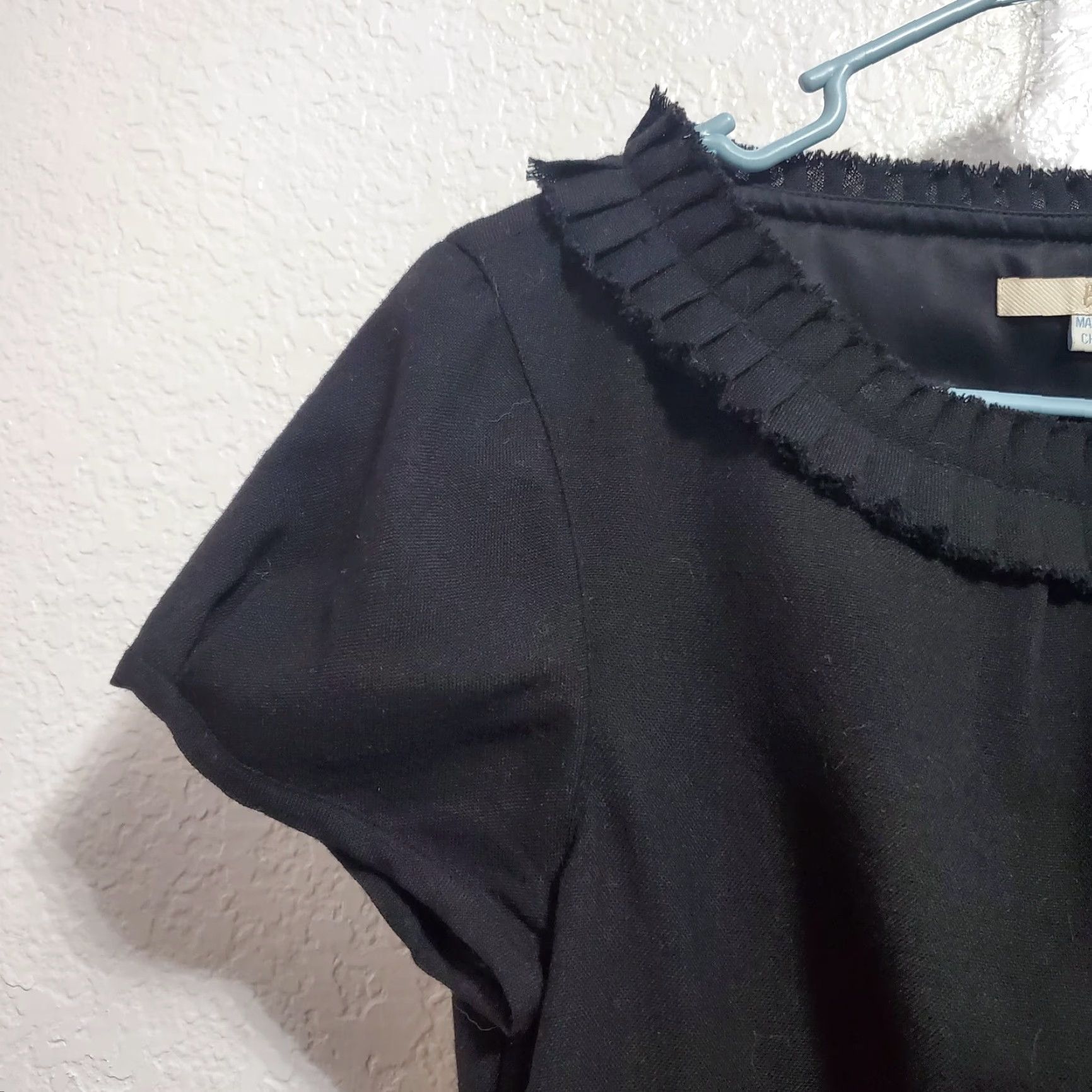 Boden VINTAGE Boden Dress Women 6R Black Short Sleeve 100% Wool Side Zip Lined Office Career Size 28" / US 6 / IT 42 - 7 Thumbnail