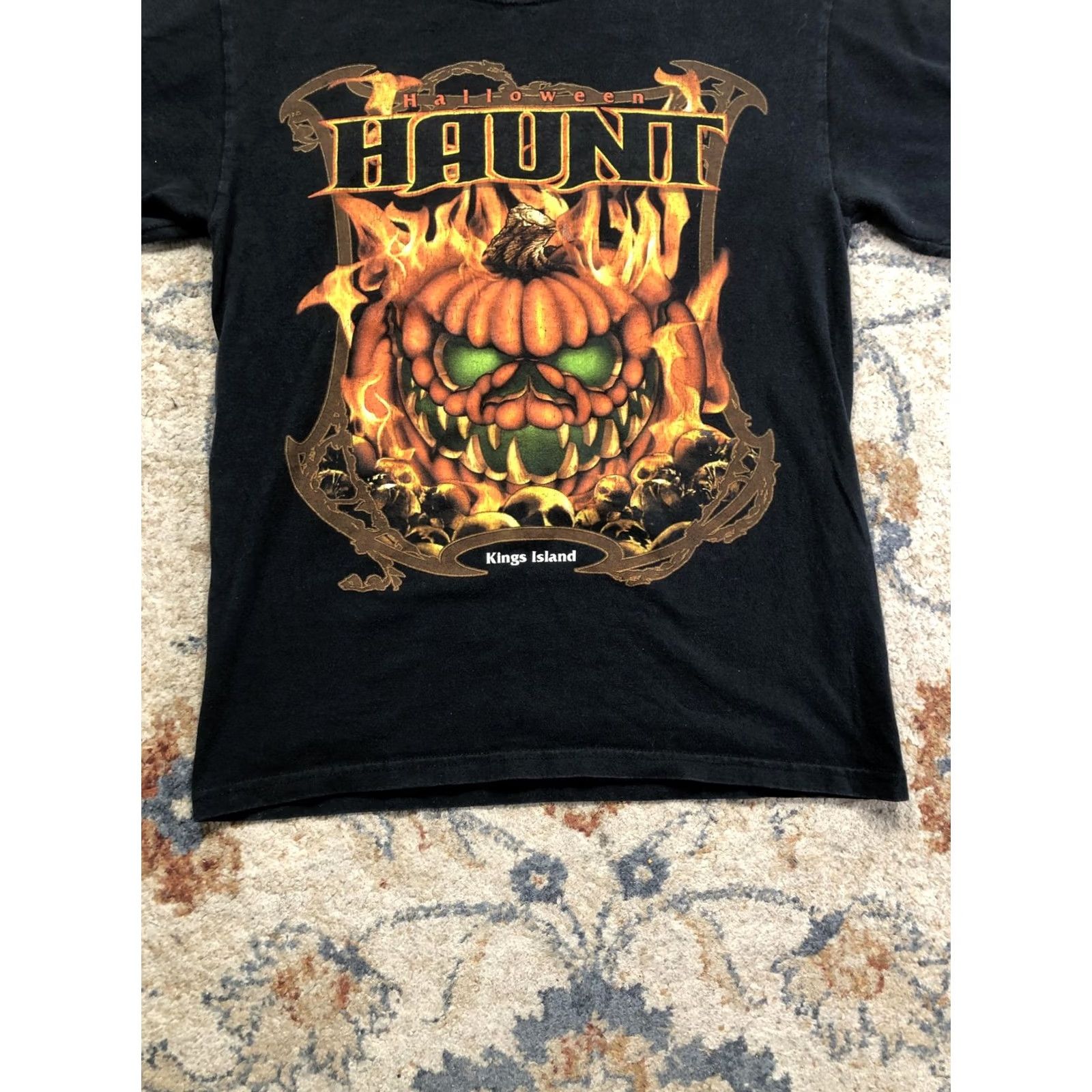 Vintage Kings Island Halloween Haunt Shirt Mens Small Black Cedar Fair T-Shirt Size US S / EU 44-46 / 1 - 5 Thumbnail