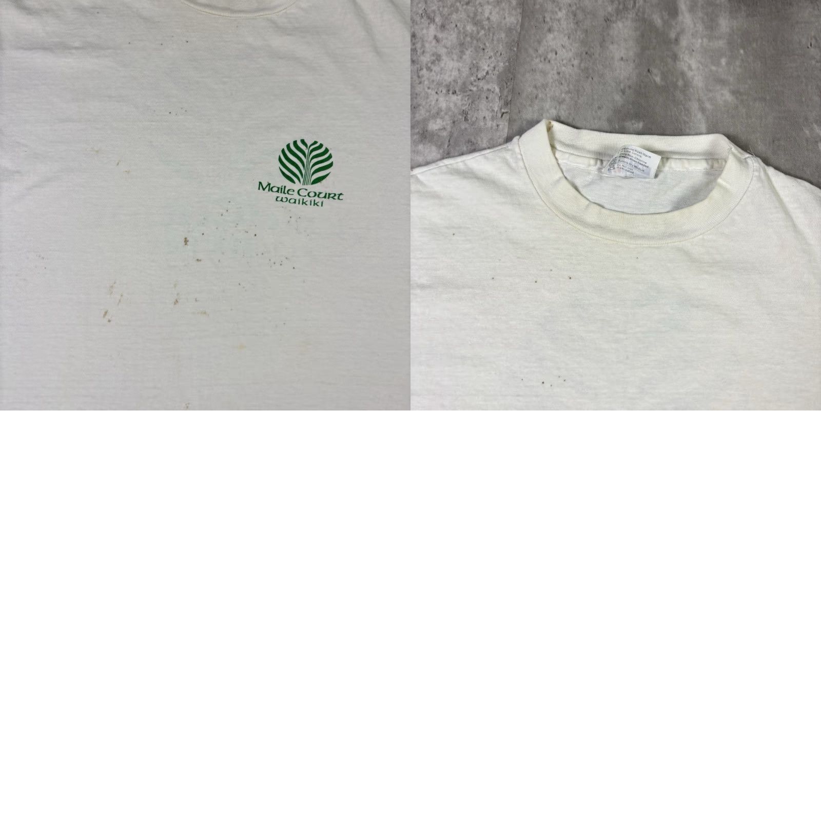 Hanes VINTAGE Waikiki Hawaii T Shirt Double Sided White Single Stitch size XL 90s Size US XL / EU 56 / 4 - 10 Thumbnail