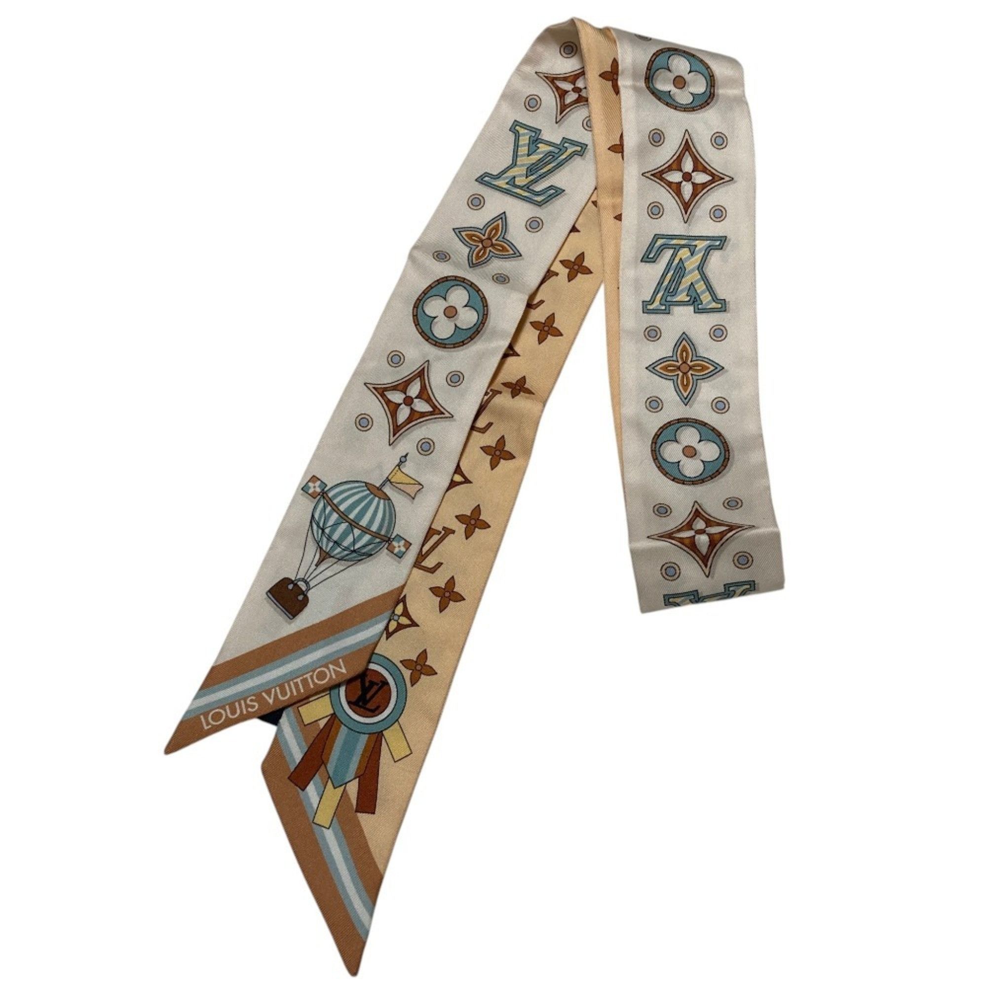Louis Vuitton Louis Vuitton Bandeau BB From the Cloud Silk Scarf M97464 Size S Beige Multicolor Women's Size ONE SIZE - 1 Thumbnail