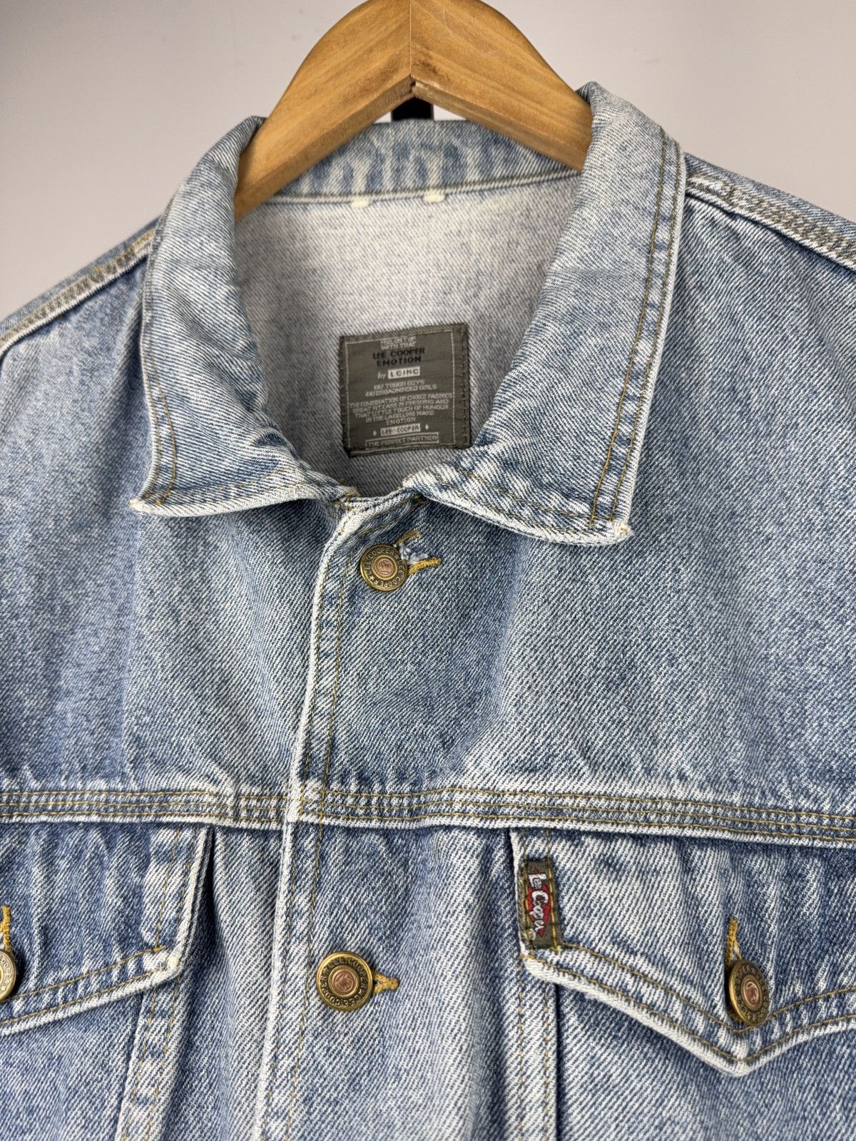 Lee Vntg Retro USA 90s Lee Cooper Western Denim Trucker Jacket Size US L / EU 52-54 / 3 - 2 Thumbnail