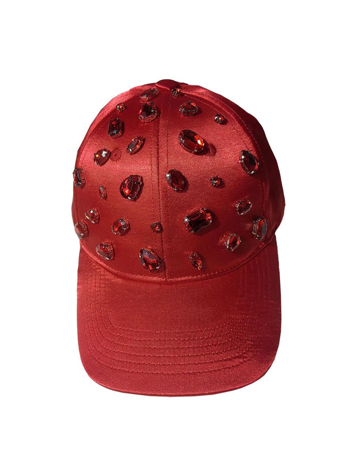 Other Red Rhinestone Baseball Cap, Crystal Hat Size ONE SIZE - 4 Thumbnail
