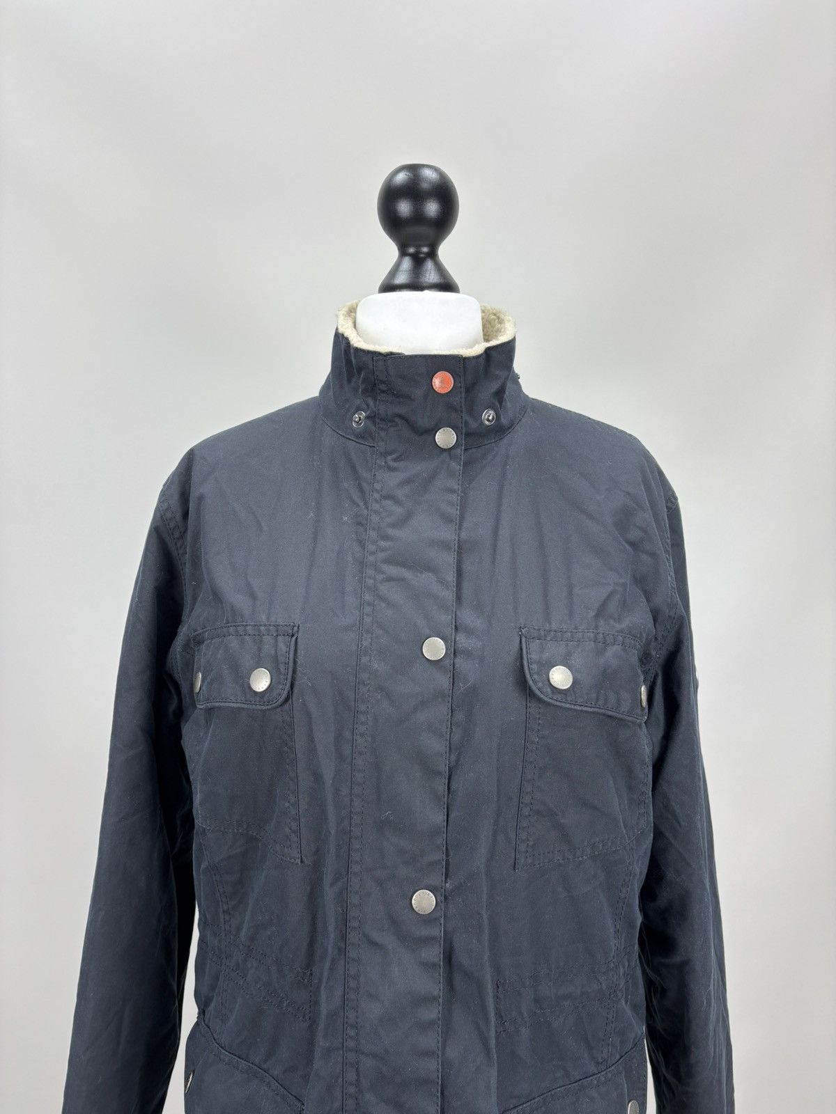 Barbour Womens waxed jacket Barbour Carribena Size 10 Color Blue Size L / US 10 / IT 46 - 3 Thumbnail