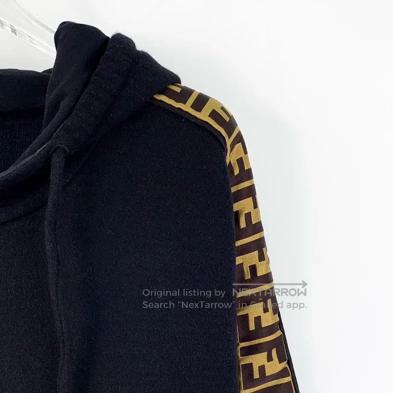 Fendi Fendi Black side logo letter hooded long-sleeve sweatshirt Size US L / EU 52-54 / 3 - 3 Thumbnail