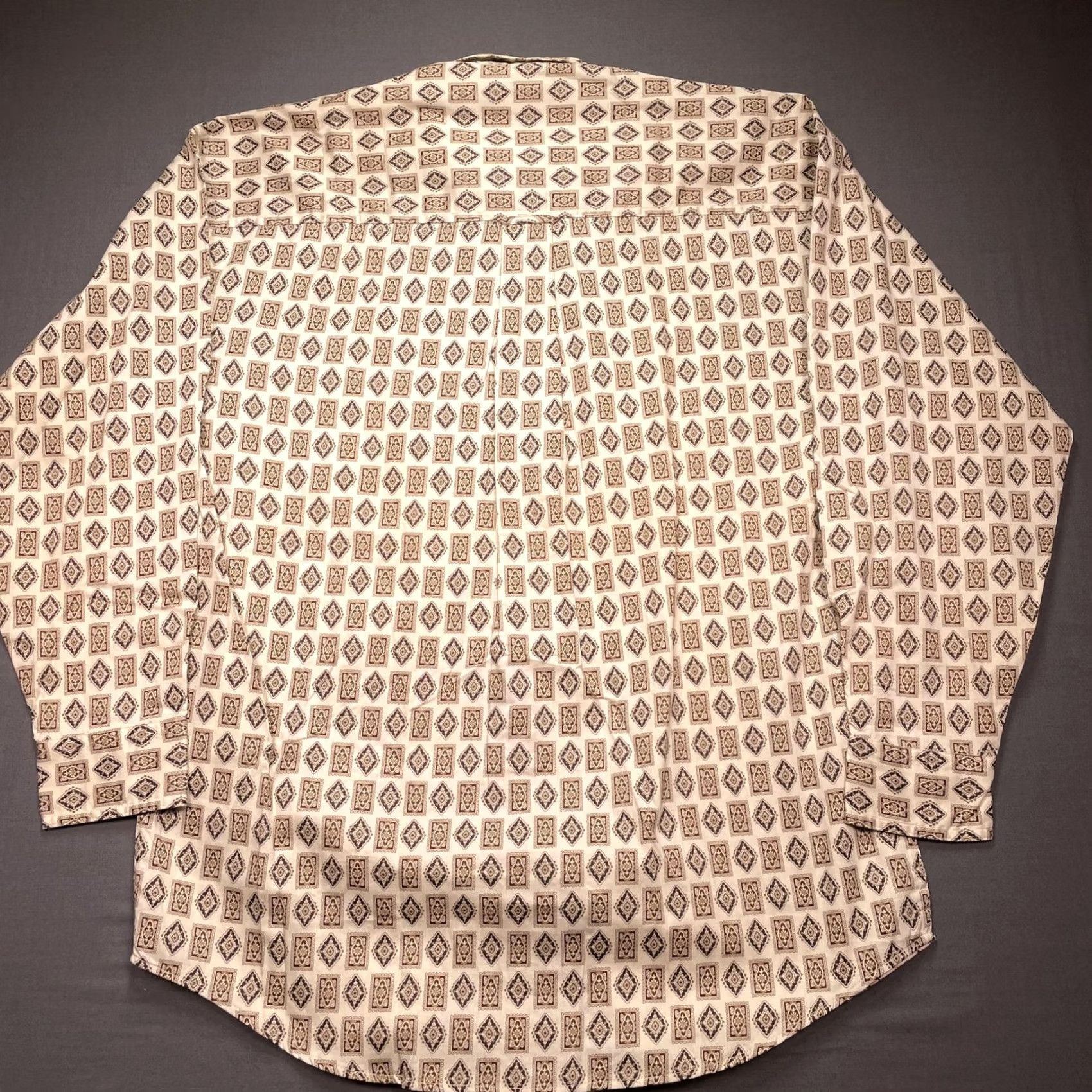 Ralph Lauren Chaps Ralph Lauren Shirt Mens Large Beige Geometric Print Long Sleeve Button Up Size US L / EU 52-54 / 3 - 5 Thumbnail