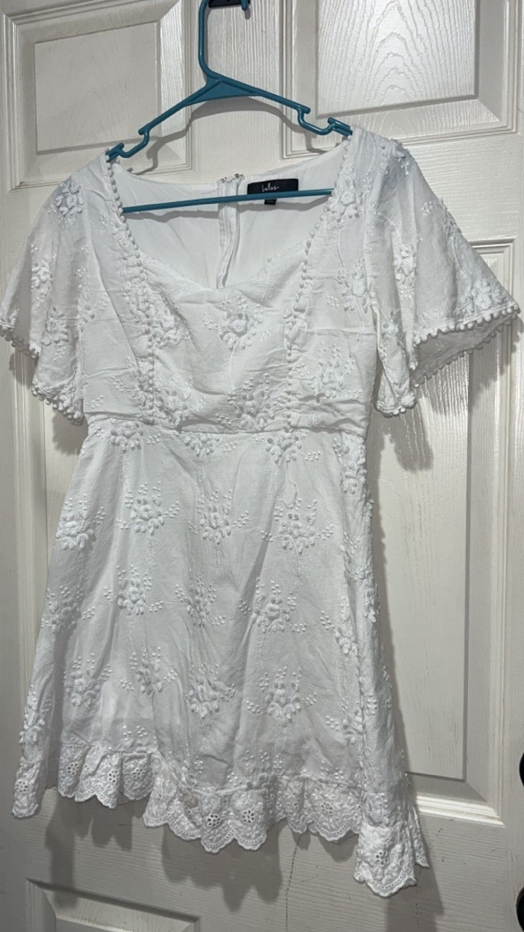 Lulus Women's Lulus White Embroidered Mini Dress M Size M / US 6-8 / IT 42-44 - 2 Thumbnail