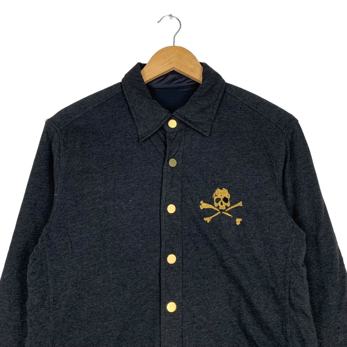 I Love Hand Jam Skulls Big Logo Button Jacket #1022-C46