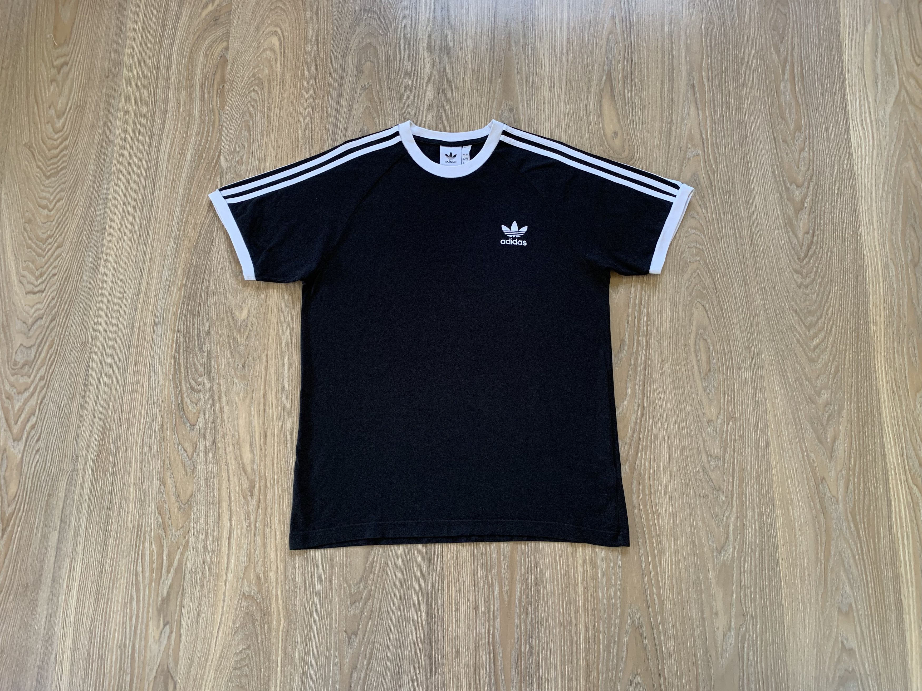 Adidas Adidas Black Cotton T Shirt Size US L / EU 52-54 / 3 - 8 Thumbnail