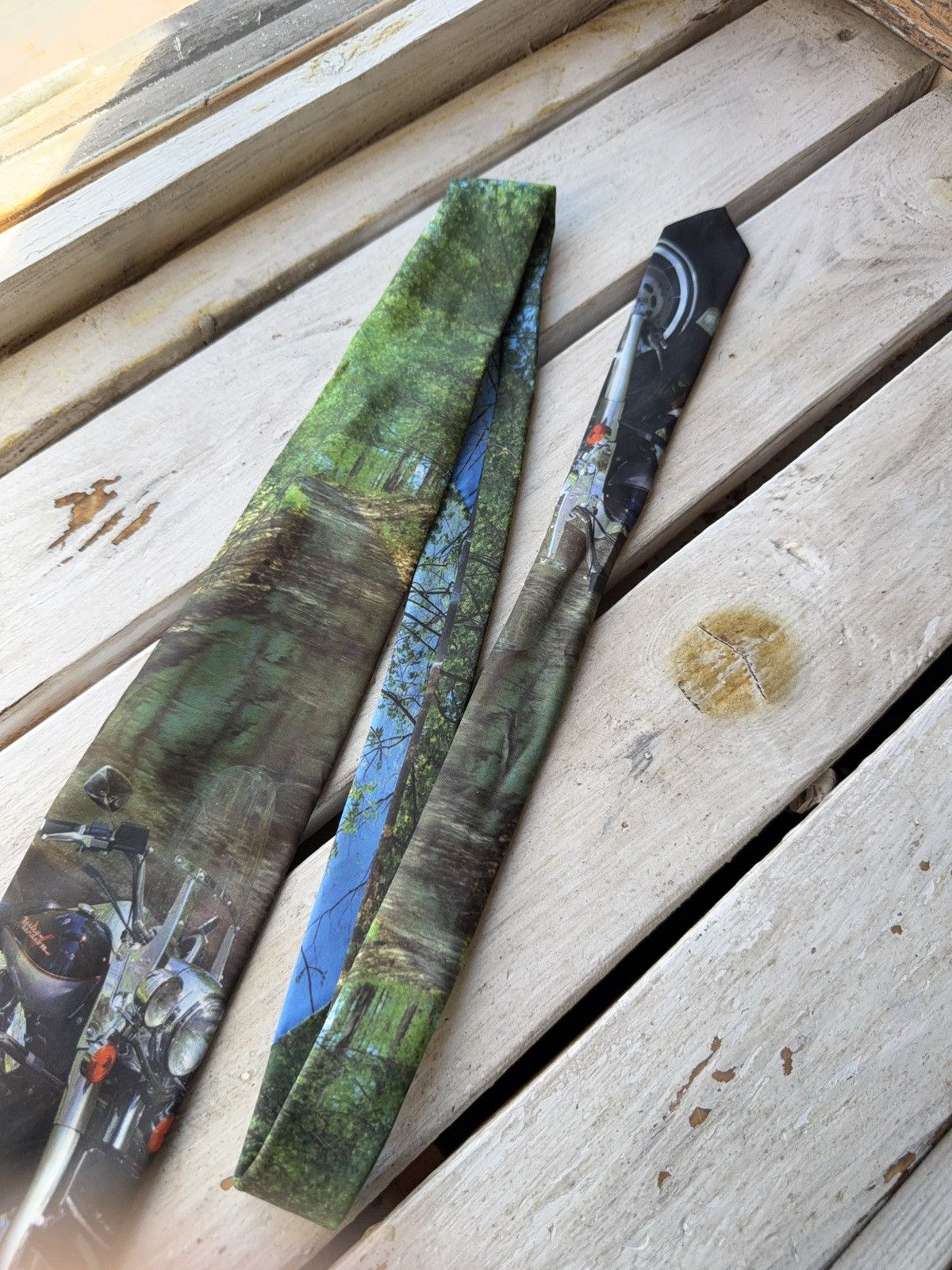 Harley Davidson Vntg 1995 USA Harley-Davidson Road King Tie by Ralph Marlin Size ONE SIZE - 3 Thumbnail