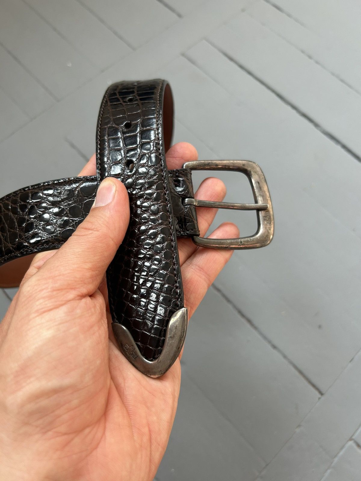 Ralph Lauren Ralph Lauren alligator leather belt silver 925 Size ONE SIZE - 4 Thumbnail