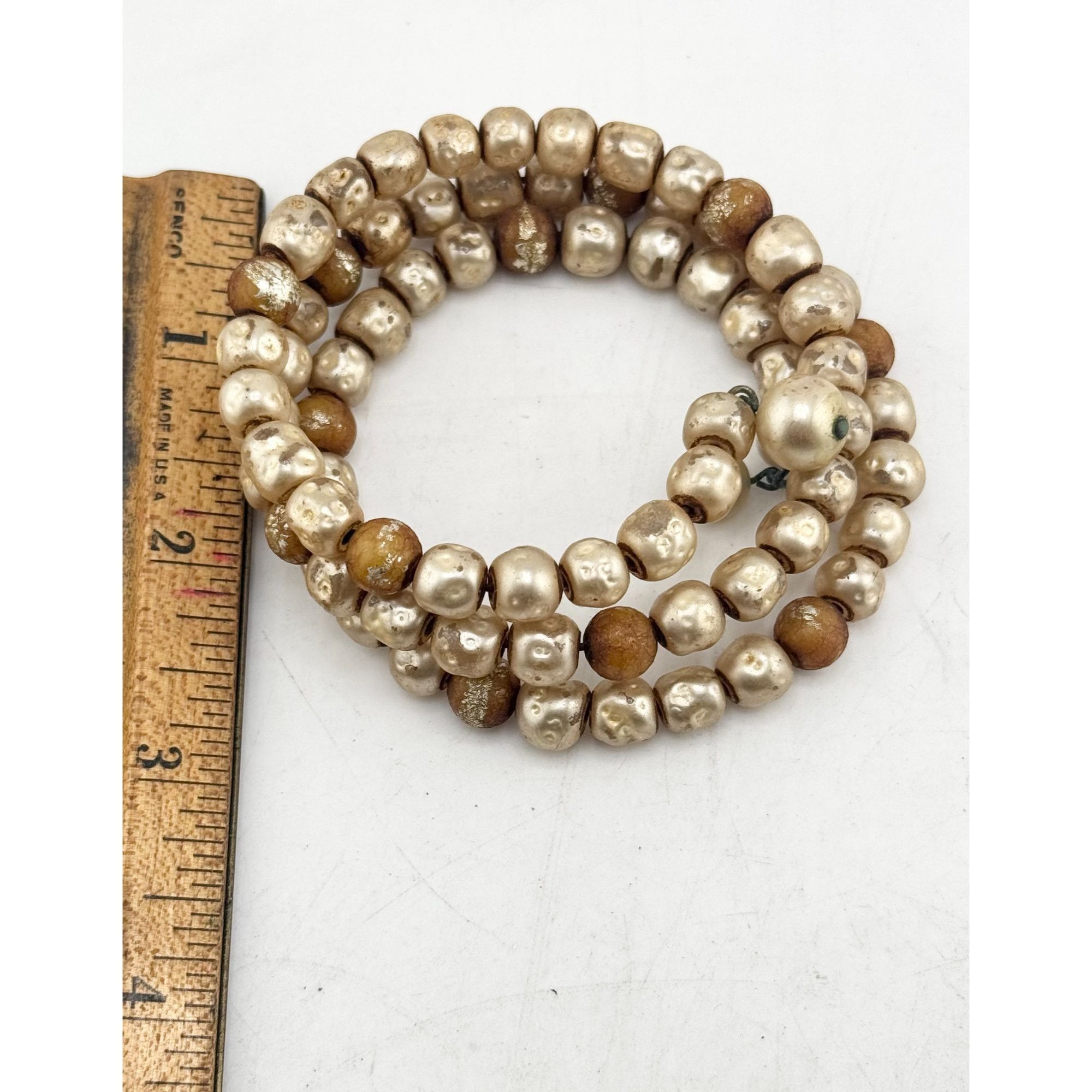 Vintage Vintage faux pearl wire wrap cuff bracelet Size ONE SIZE - 4 Thumbnail