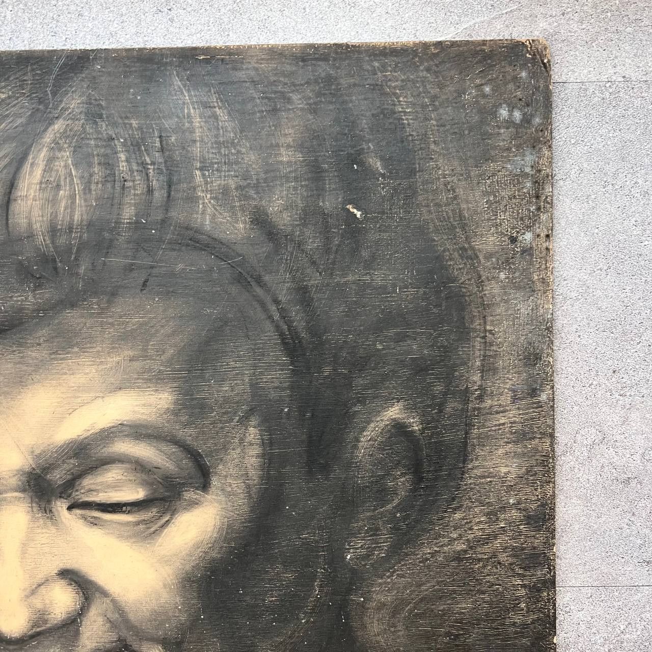 Vintage 1985 Vintage Painting Female Portrait Pencil Drawing Marked Size ONE SIZE - 7 Thumbnail