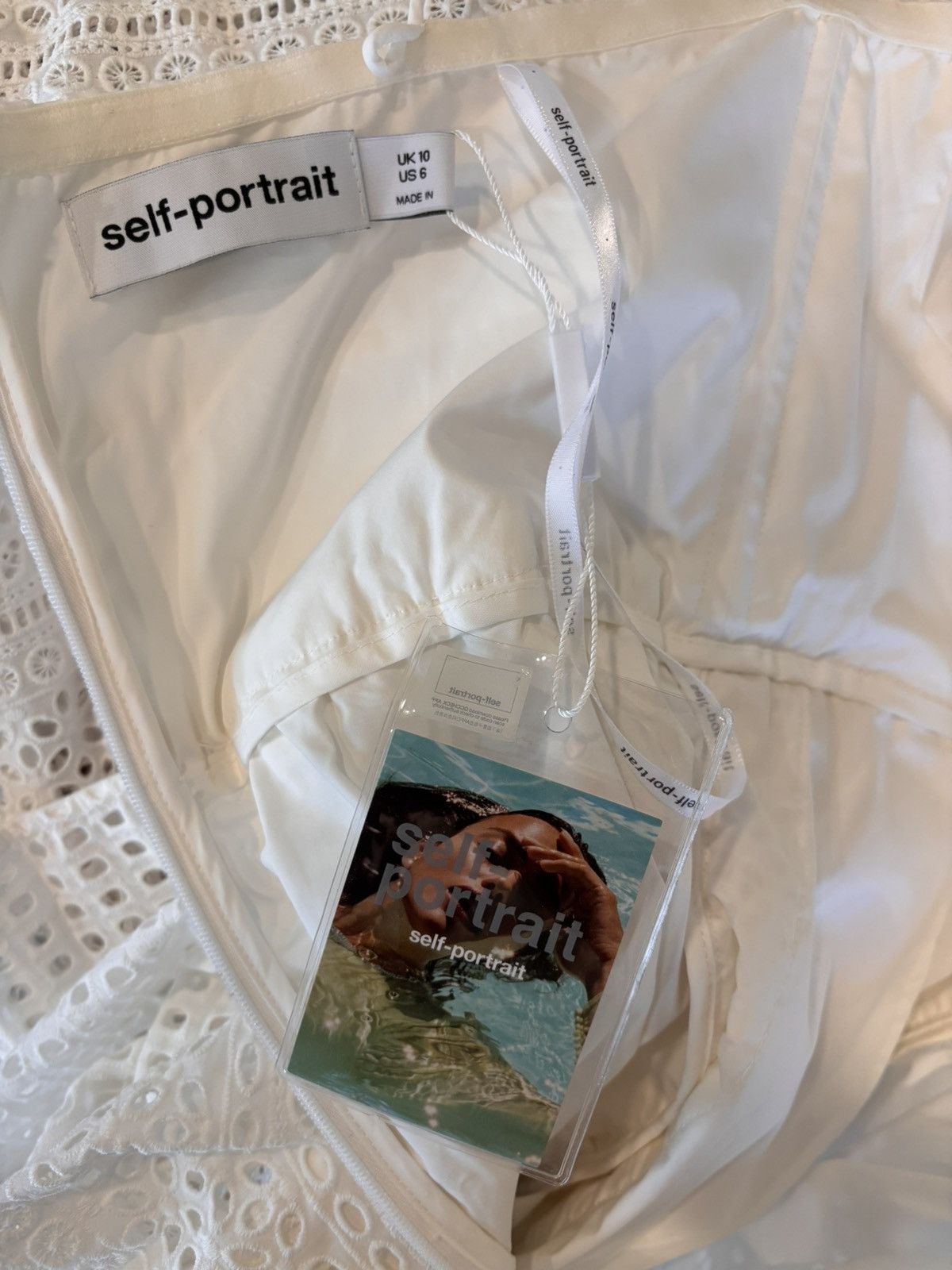 Self-Portrait SELF-PORTRAIT Tiered Broderie-Anglaise Midi Dress size 6 NWT Size M / US 6-8 / IT 42-44 - 11 Thumbnail