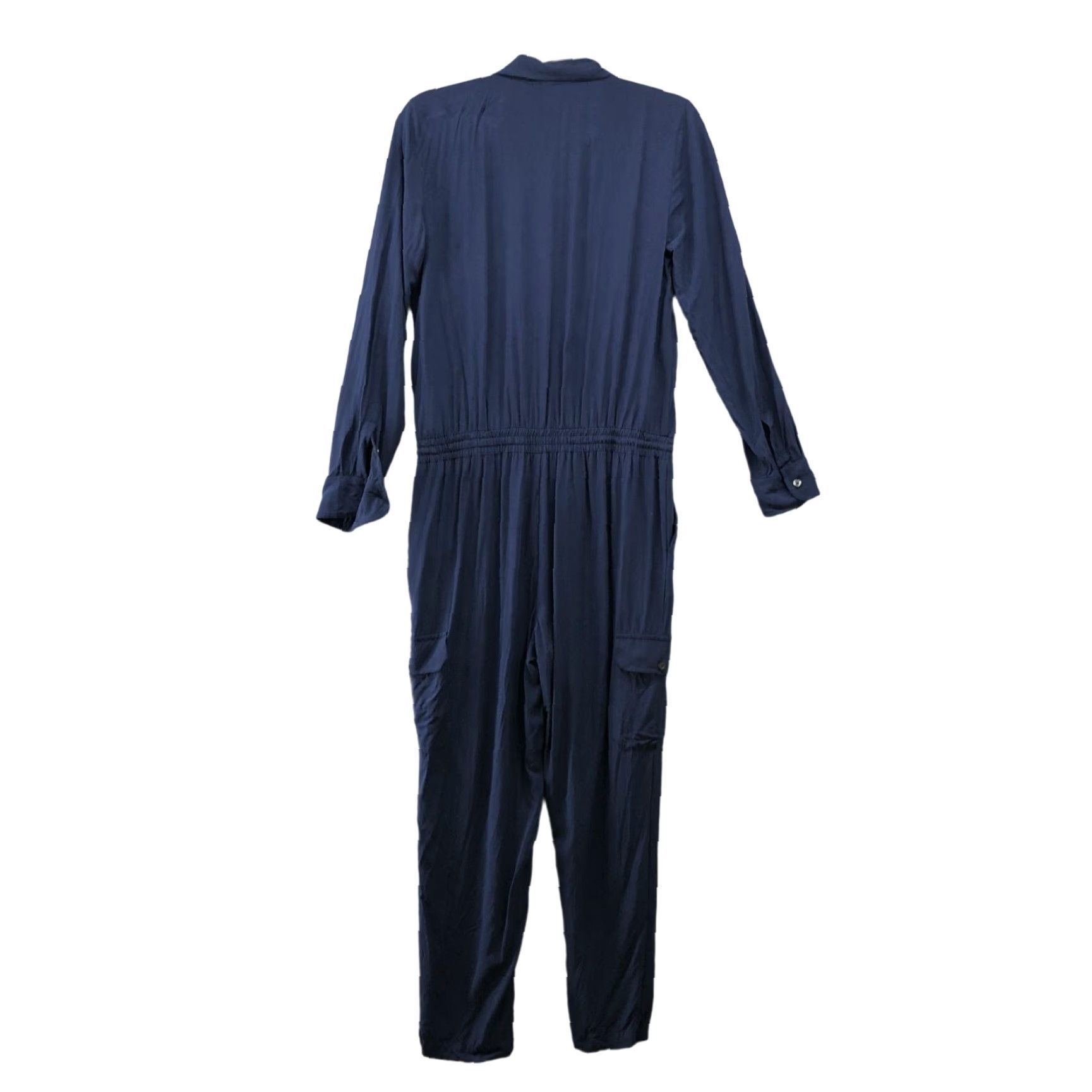 Chaps CHAPS Jumpsuit Shirt One-Piece Long Sleeve Women's S Blue 100% Viscose Button Down Pockets Casual Modern Utility Size S / US 4 / IT 40 - 2 Thumbnail