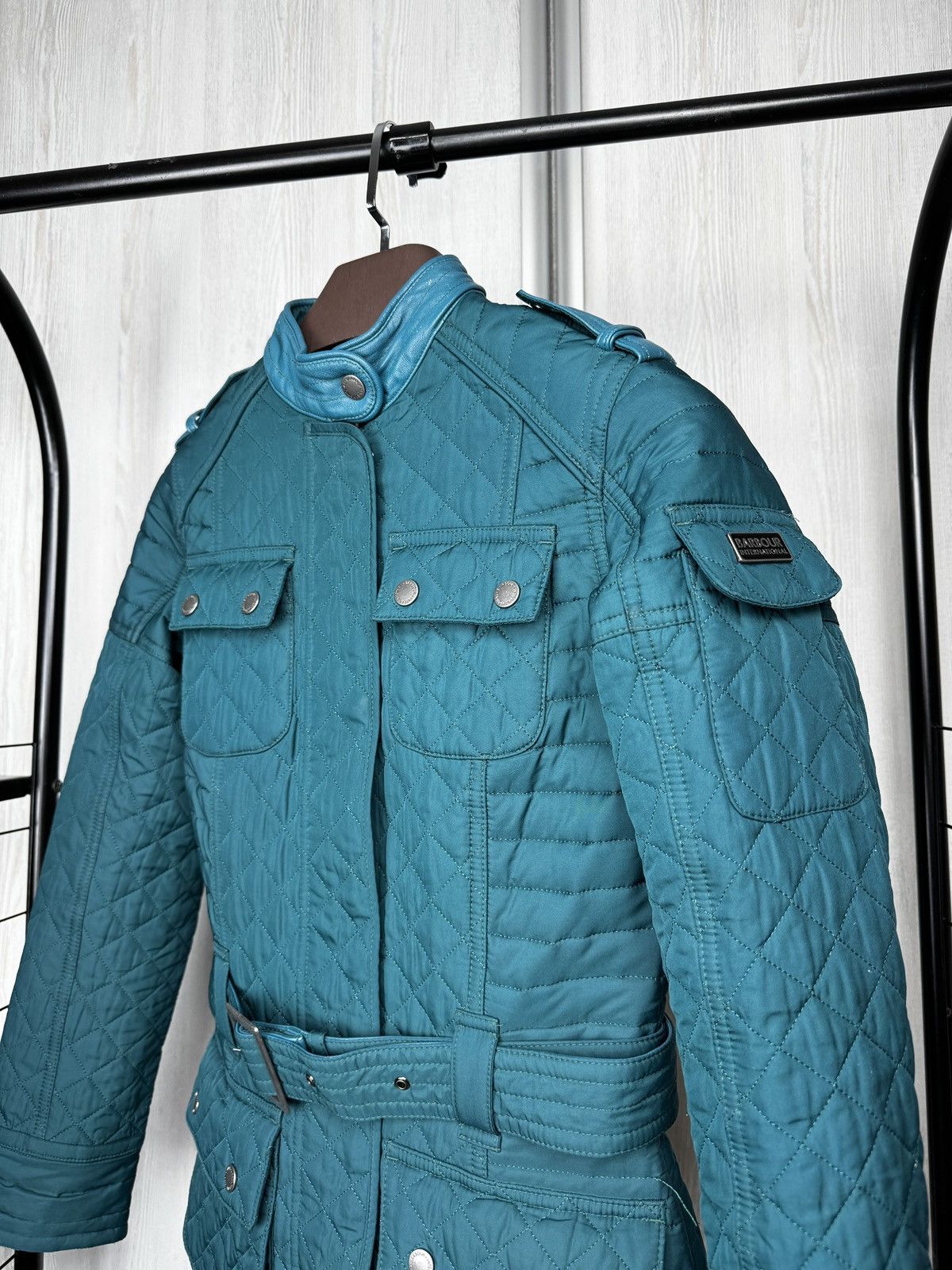 Barbour Barbour International Black Streak Quilted Leather Trim Jckt Size S / US 4 / IT 40 - 4 Thumbnail