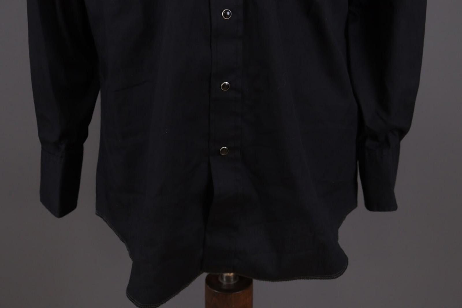 Wrangler Vintage Wrangler Black USA Long Tails Shirt Size 17 / 33 Size US M / EU 48-50 / 2 - 6 Thumbnail