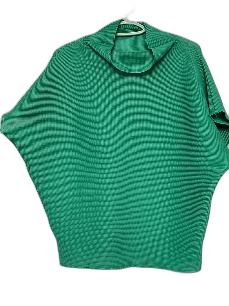 Issey Miyake Issey Miyake Green Pleated Turtleneck Top - dmc Size M / US 6-8 / IT 42-44 - 1 Thumbnail