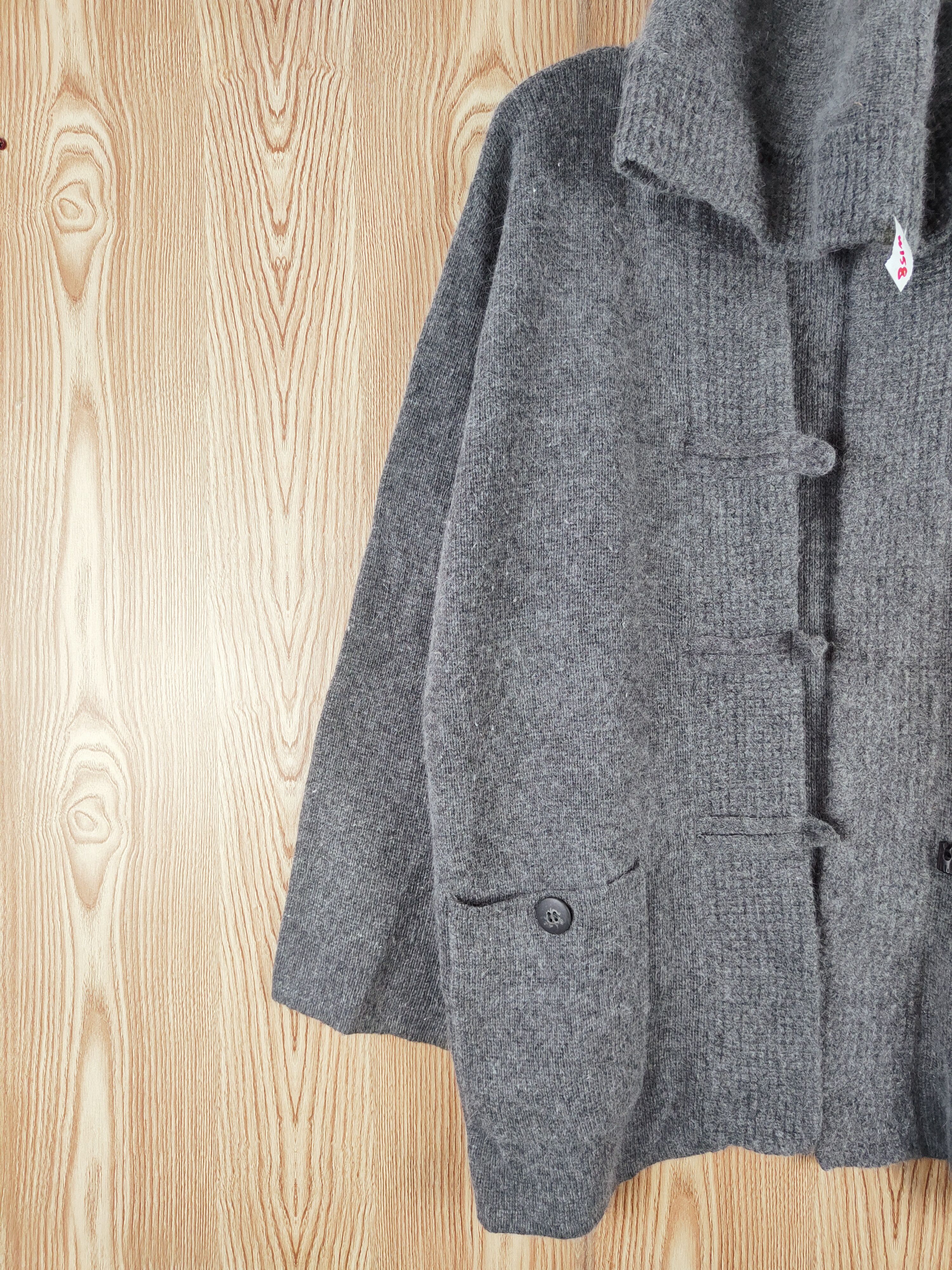 Japanese Brand Platane Gray Knitwear Hoodie Wool Duffle Cardigan #W158 Size US L / EU 52-54 / 3 - 5 Thumbnail