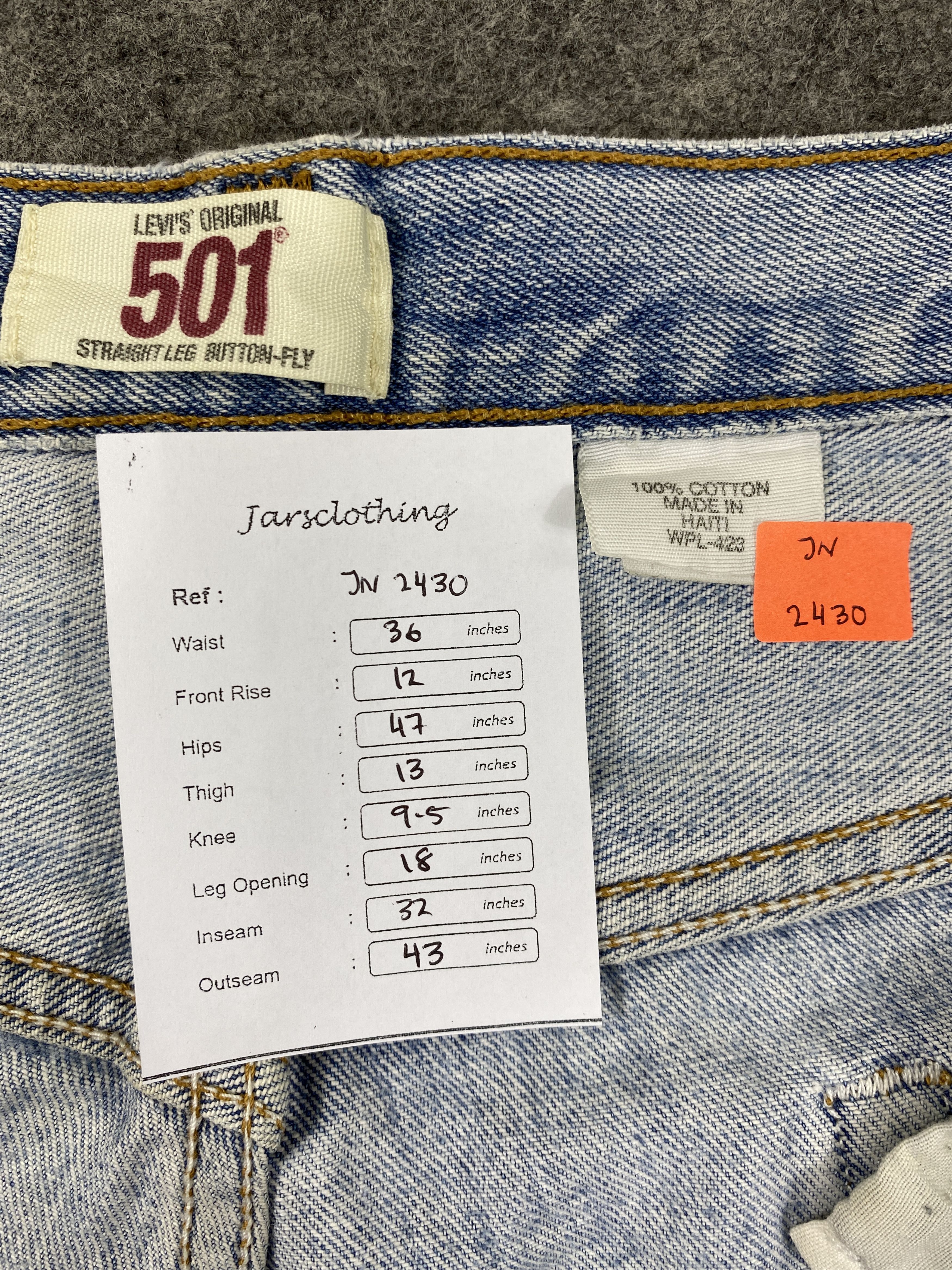 Japanese Brand Light Blue Wash Vintage Levi's 501 Jeans 36x32 Denim -JN2430 Size US 36 / EU 52 - 8 Thumbnail