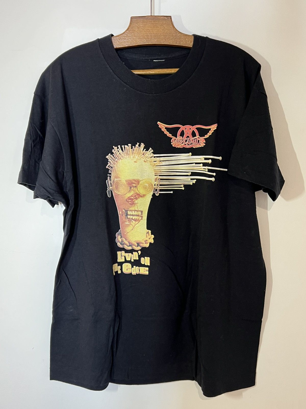 Band Tees vintage Aerosmith 90s shirt livin ' on the edge Size US L / EU 52-54 / 3 - 1 Thumbnail