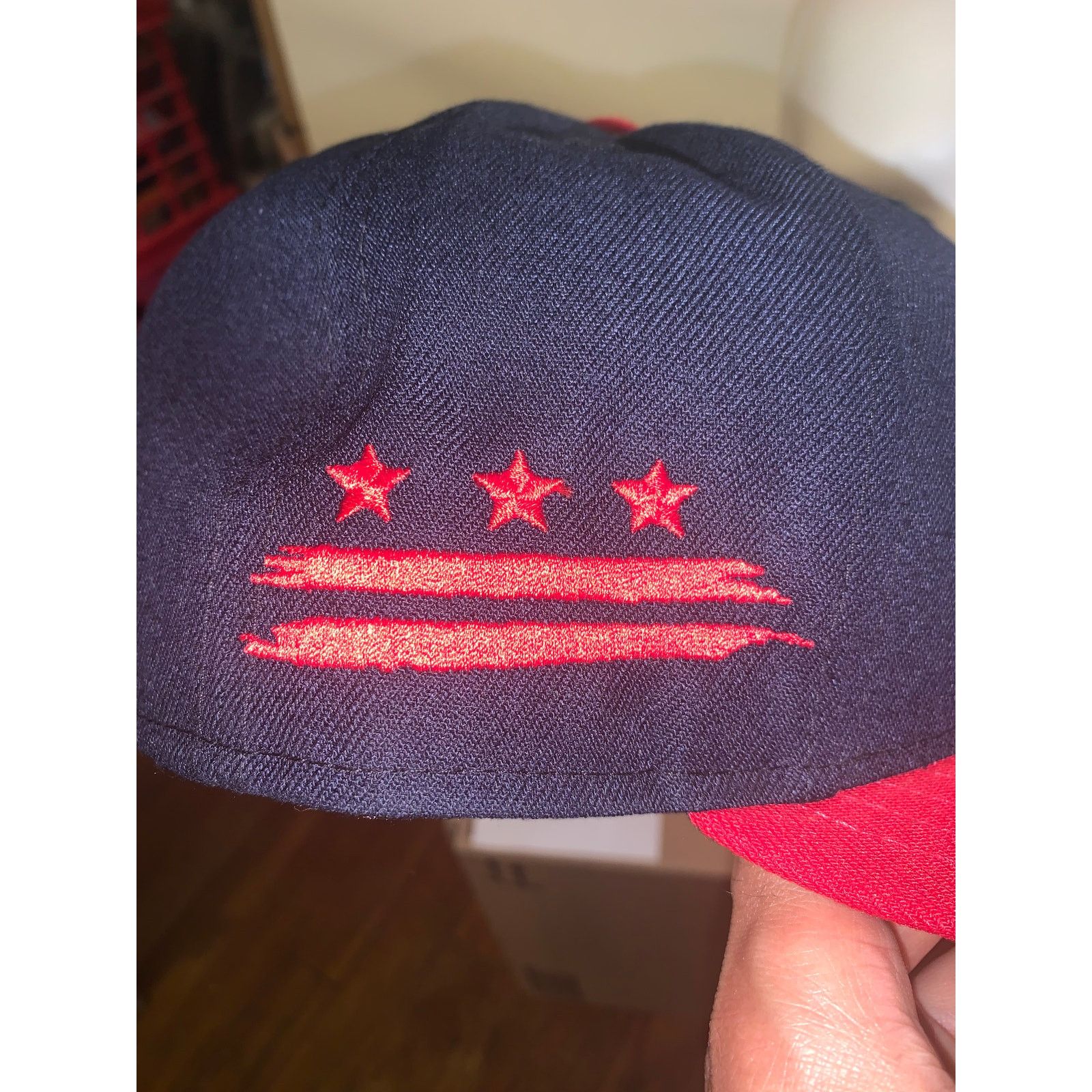 New Era Washington Nationals New Era Fitted Hat 7 5/8 Navy Red Size ONE SIZE - 6 Thumbnail