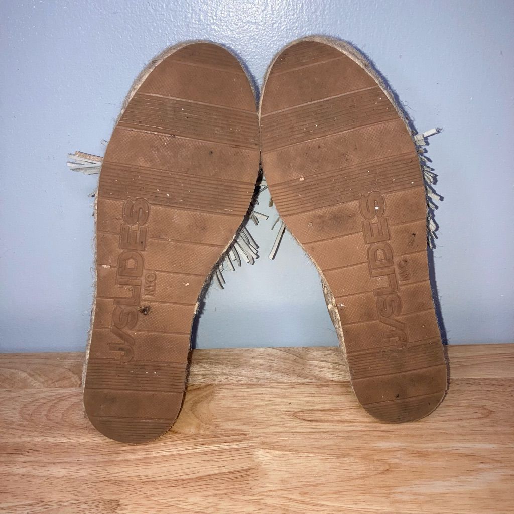 J Brand J Slides Raoul Espadrilles Pompom Accent Metallic Leather Sneaker Women’s Size 6 Size US 6 / IT 36 - 15 Thumbnail