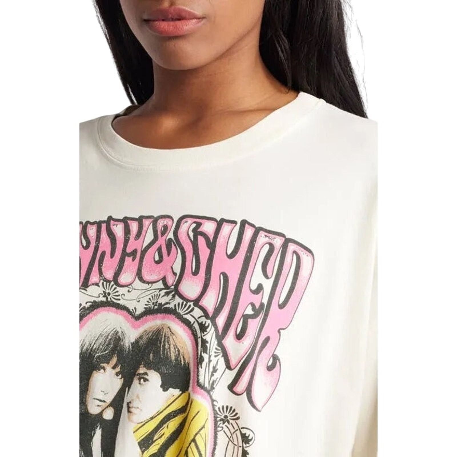 Daydreamer DAYDREAMER Sonny & Cher Cleveland OS Tee in Stone New Size ONE SIZE - 5 Thumbnail