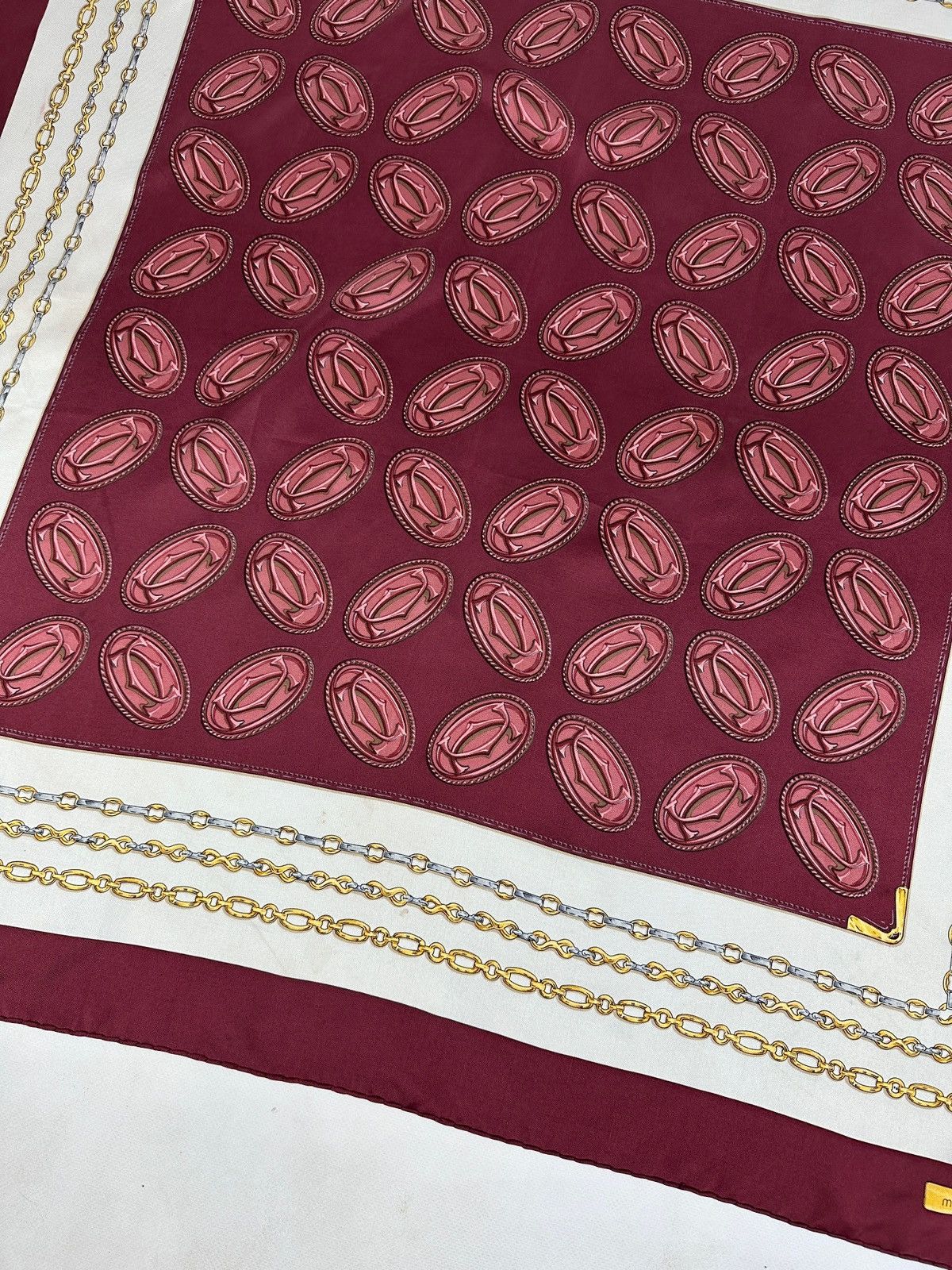 Cartier Vintage Must De Cartier Monogram Silk Scarf Size ONE SIZE - 6 Thumbnail