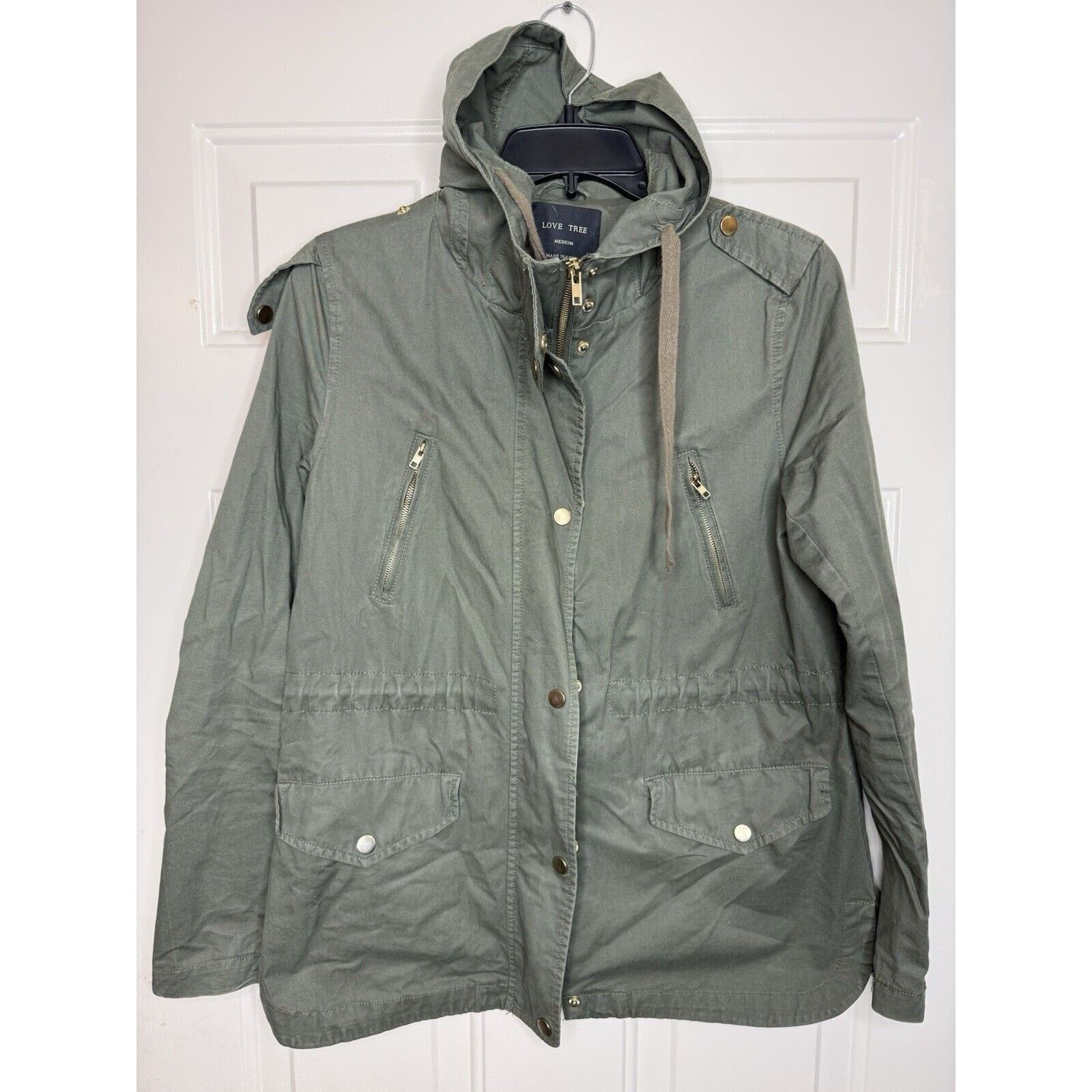 & Other Stories Love Tree Anorak Military Jacket Womens Large Hooded Parka Size L / US 10 / IT 46 - 1 Thumbnail