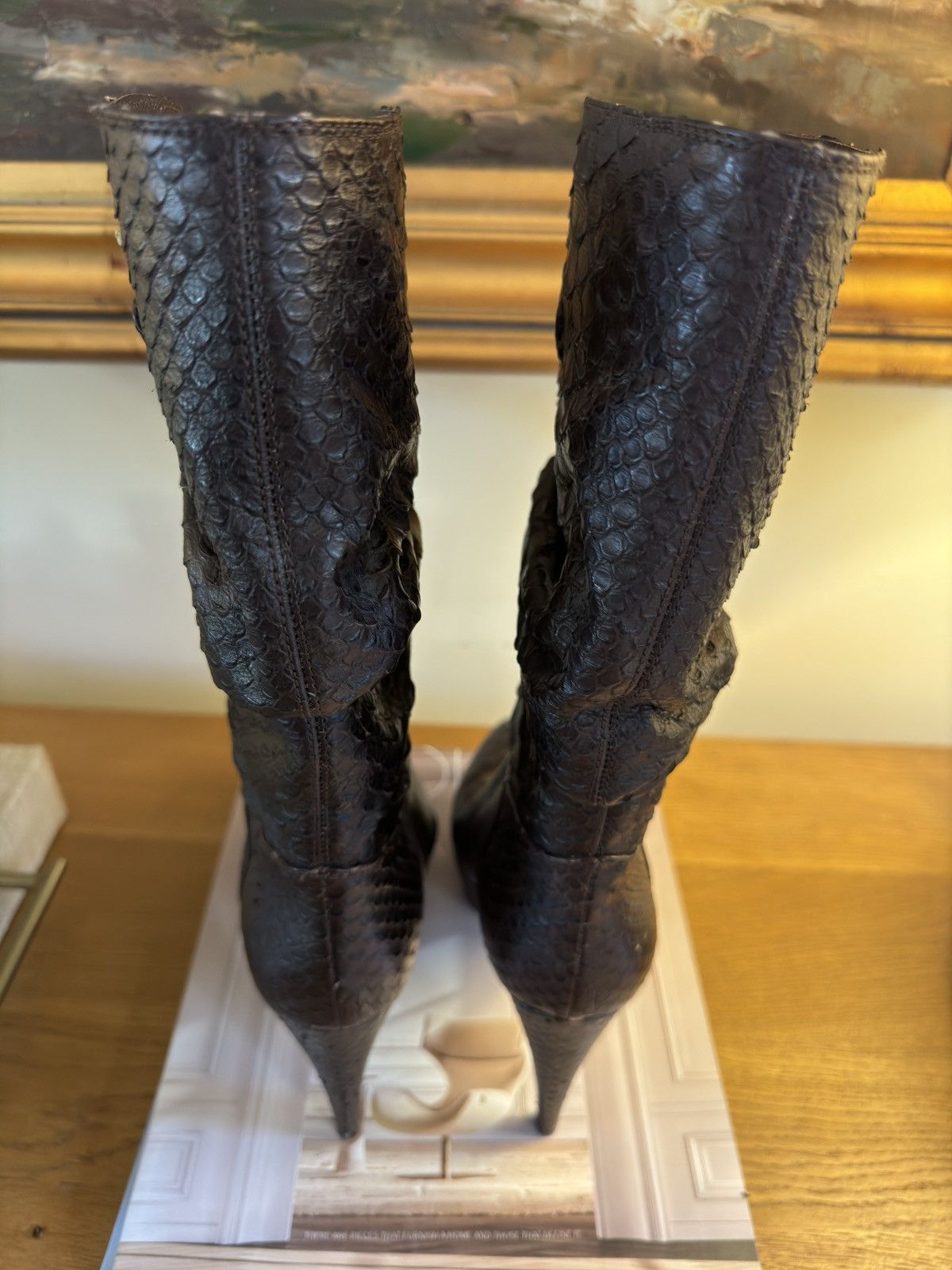 Sergio Rossi Sergio Rossi Made in Italy Snake Skin Platform Boot Size 37 Size US 7 / IT 37 - 4 Thumbnail