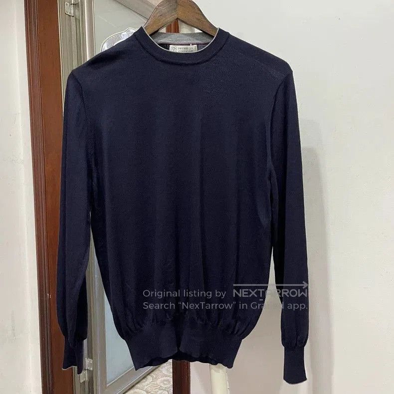 Brunello Cucinelli Brunello Cucinelli Men's Blue Sweater. Size US M / EU 48-50 / 2 - 1 Thumbnail