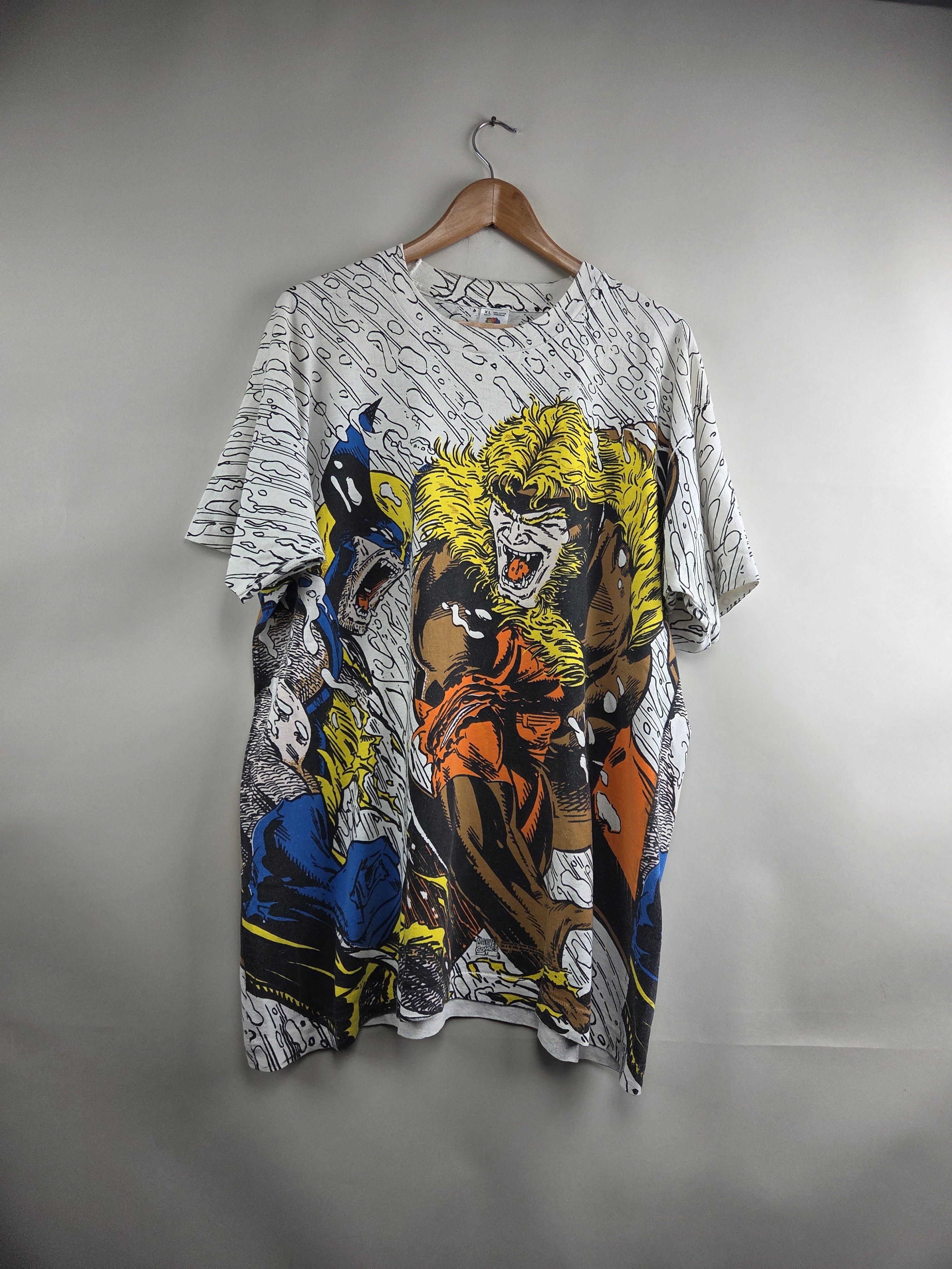 Marvel Comics × Vintage 1993 Marvel Comics Wolverine vs Sabertooth Mega Print Size US XL / EU 56 / 4 - 7 Thumbnail