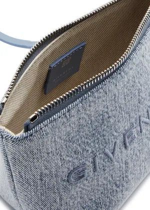 Givenchy o1srvl11e1224 Size: OS/Mini Denim Pouch in Light Blue Size ONE SIZE - 3 Thumbnail