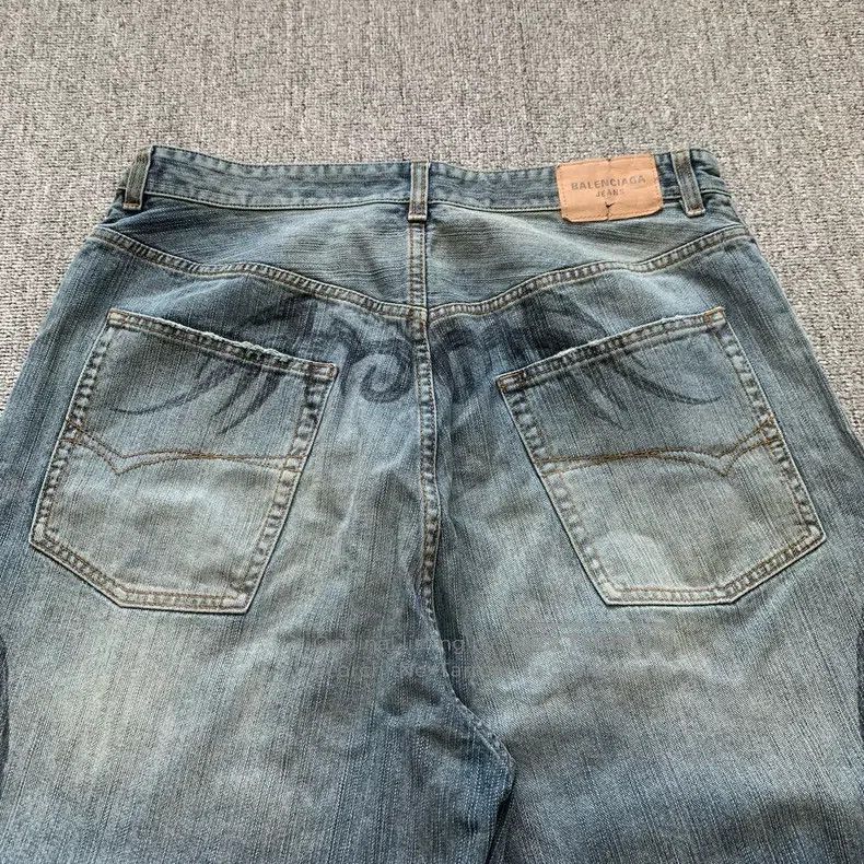 Balenciaga Balenciaga size M Dragon totem drawstring to make old jean Size US 27 - 7 Thumbnail