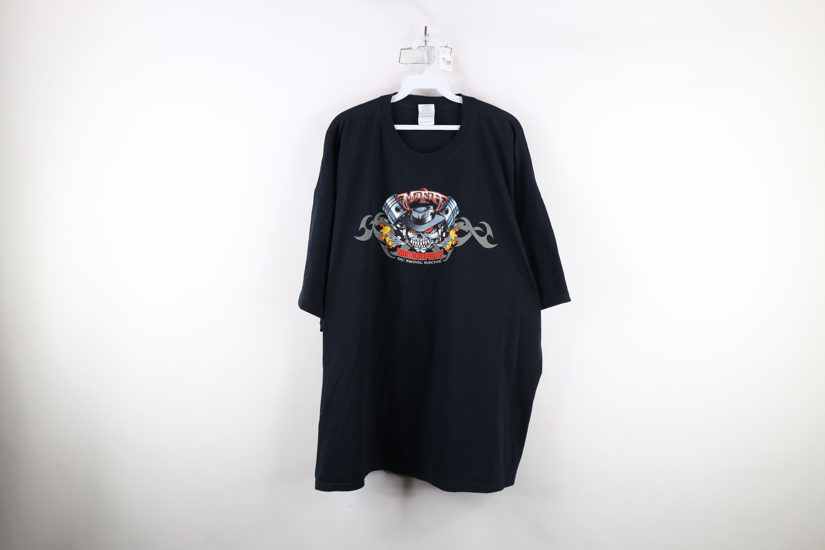 Vintage Y2K Mafia Motorsports Tribal Racing Skull T-Shirt