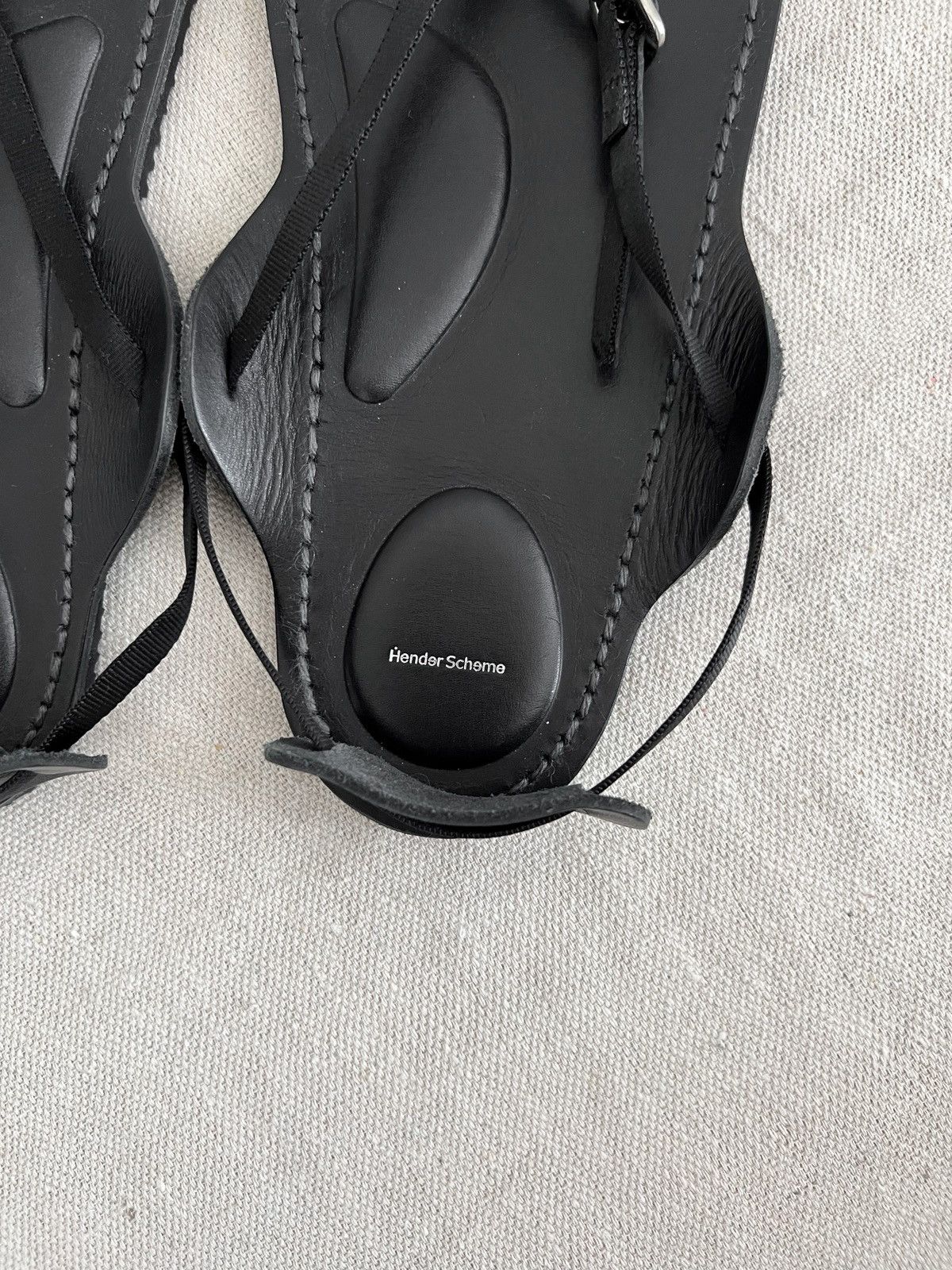Hender Scheme Devise Strap Black Leather Sandals Size US 8.5 / EU 41-42 - 6 Thumbnail