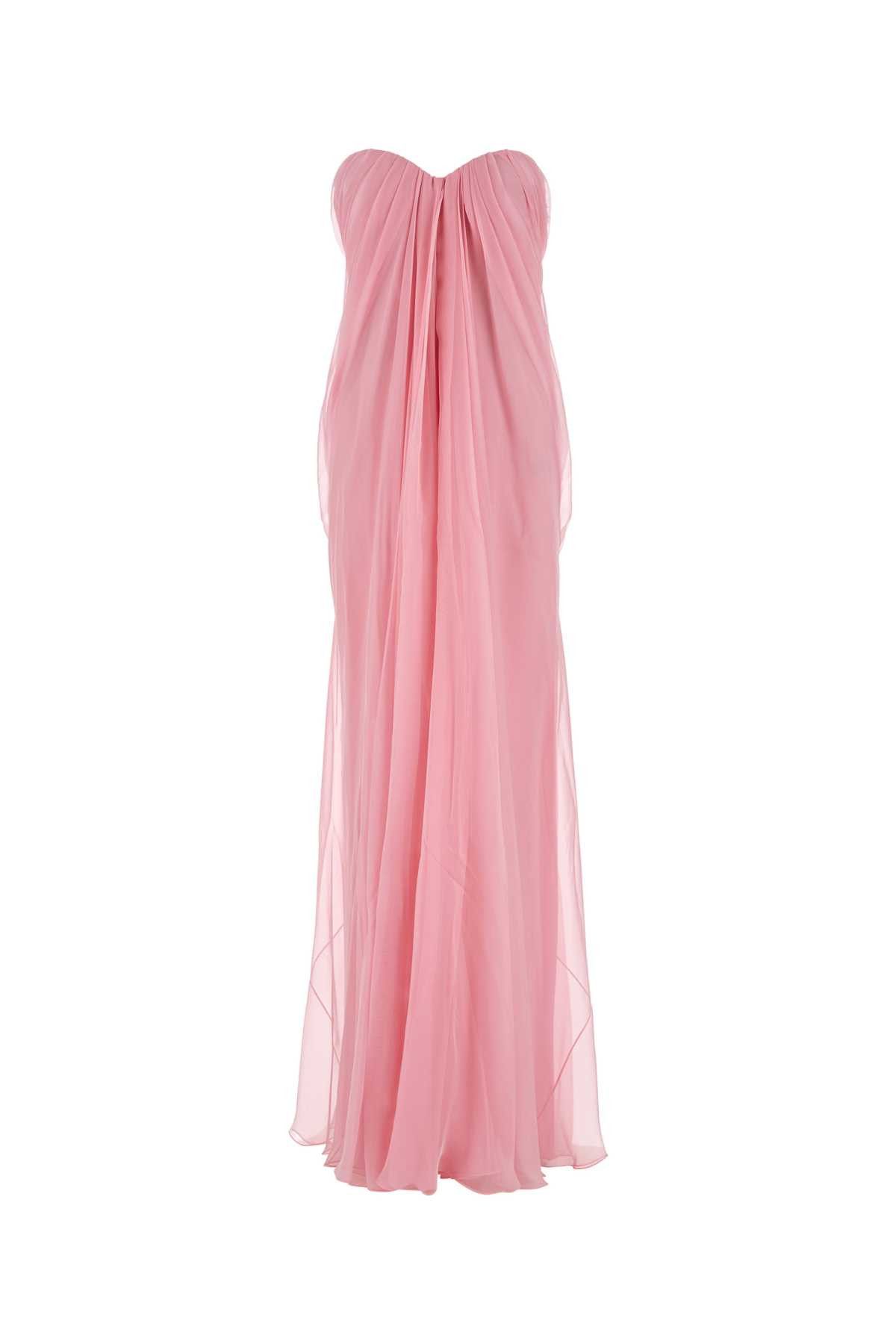 Alexander McQueen Pastel Pink Chiffon Long Dress | Grailed