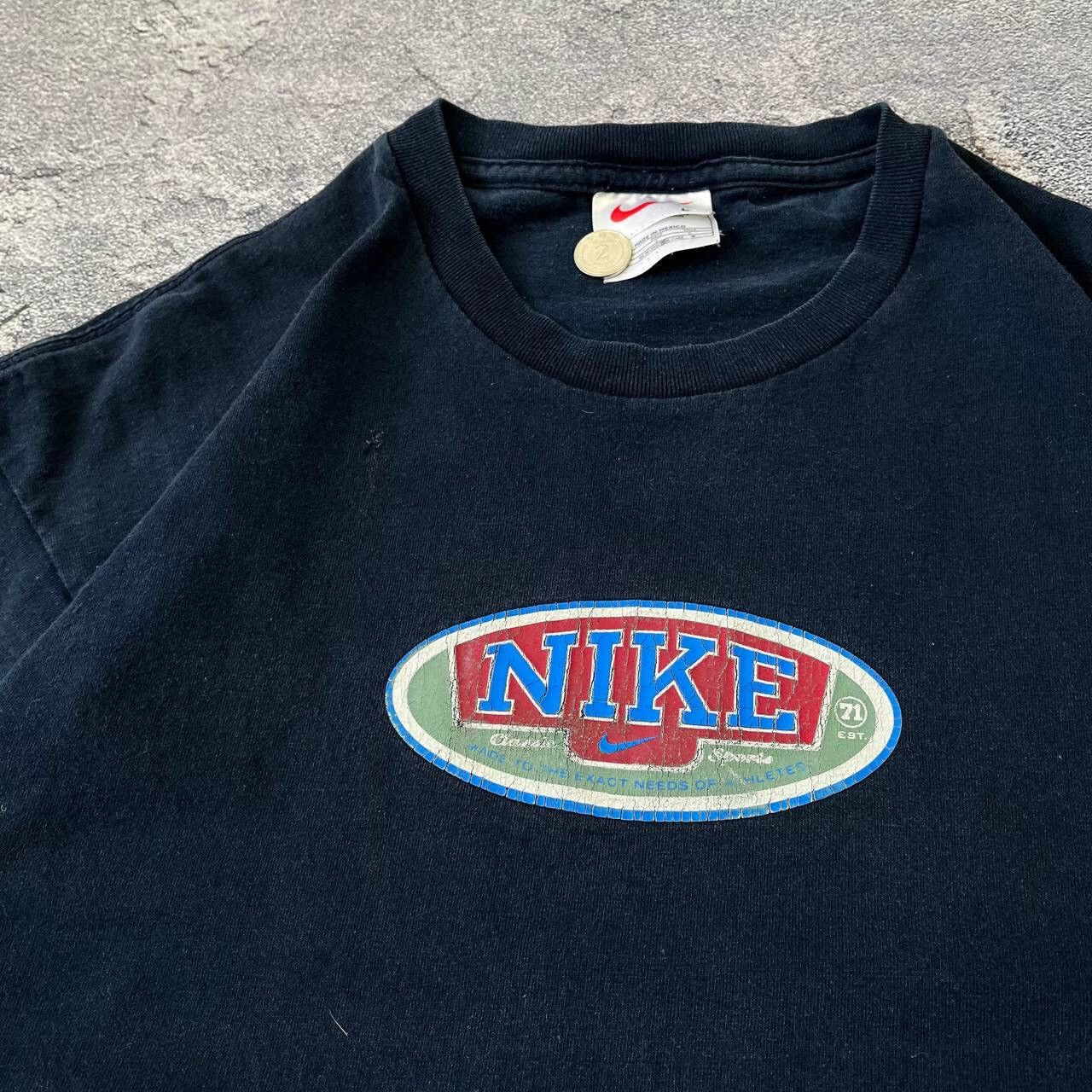Nike Vintage 80s Nike Center Logo Boxy Fit T-Shirt,Size L, Size US L / EU 52-54 / 3 - 9 Thumbnail