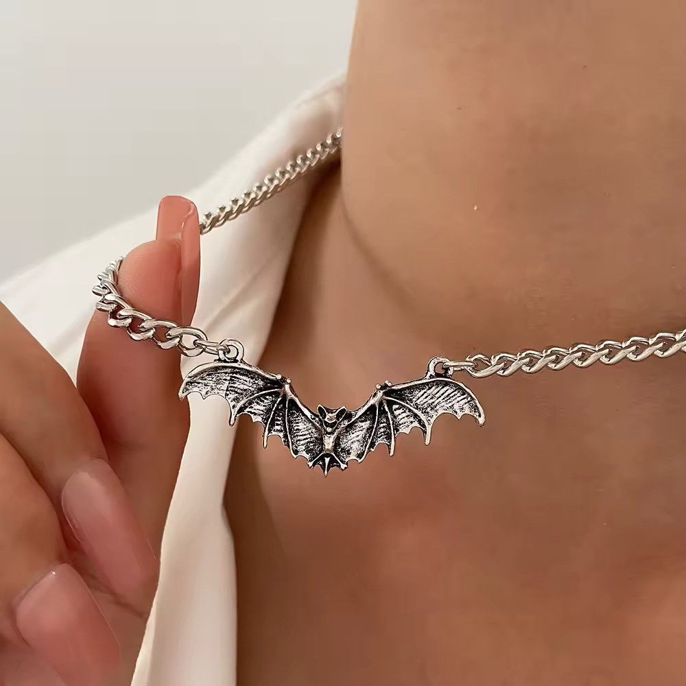 Vintage Gothic Punk Bat Chain Punk Necklace Size ONE SIZE - 1 Thumbnail