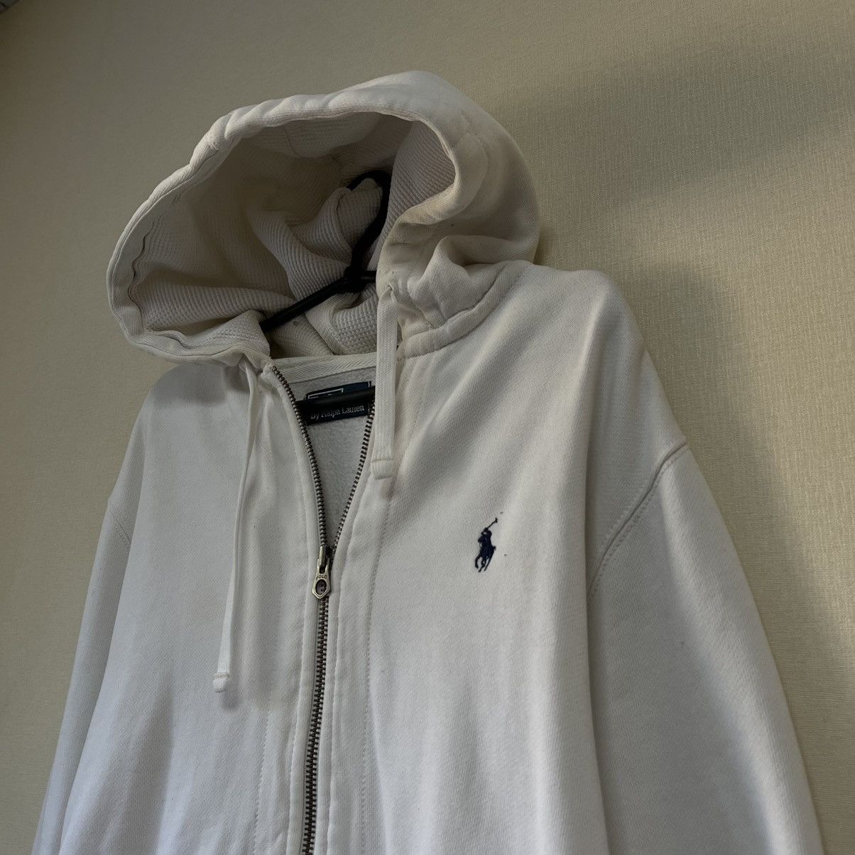 Polo Ralph Lauren Vintage Polo Ralph Lauren Zip Hoodie White Jumper Size US L / EU 52-54 / 3 - 2 Thumbnail