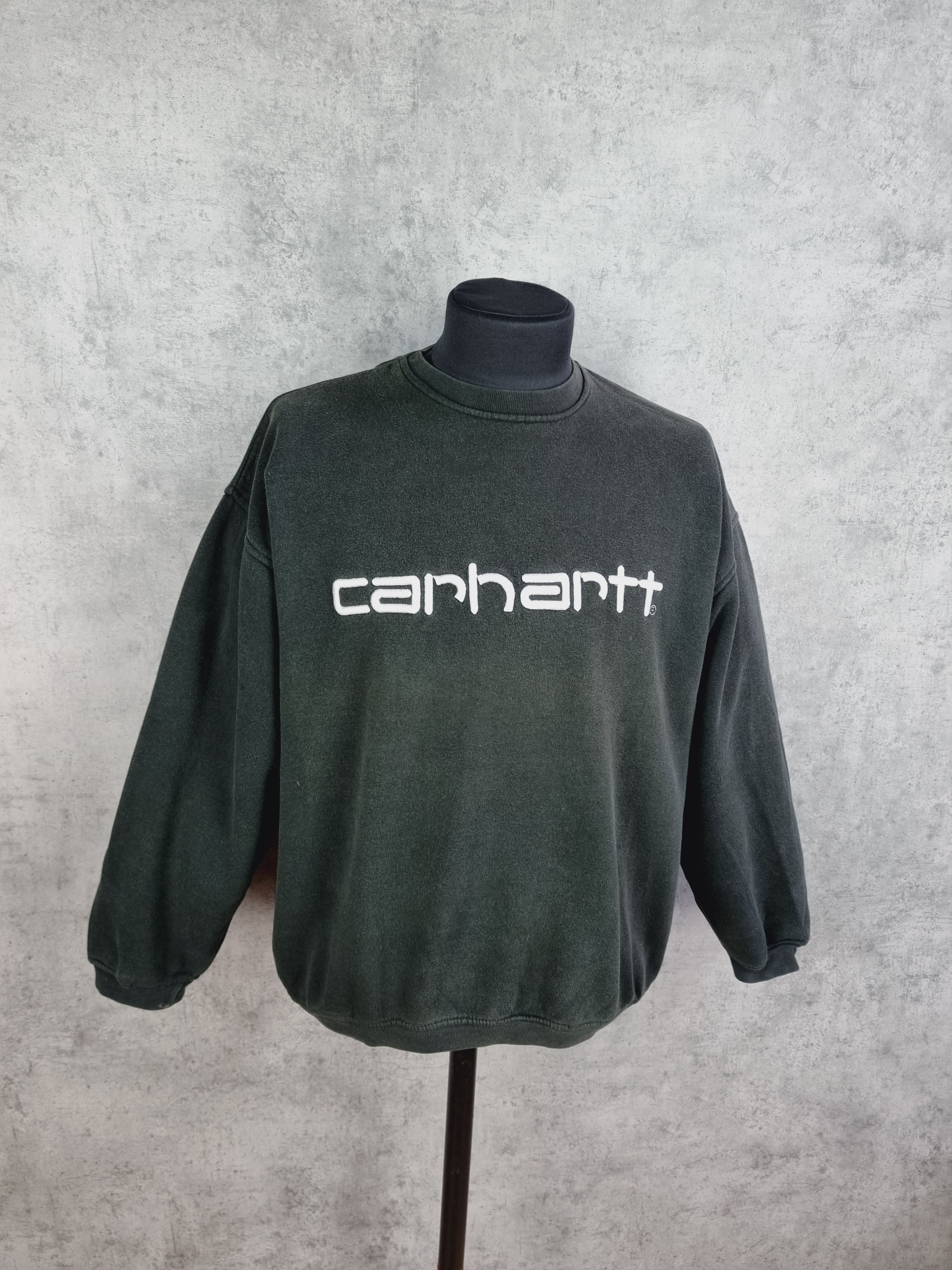 Vintage Faded Destroyed Sweatshirt with Embroidered Logo Size US XXL / EU 58 / 5 - 2 Thumbnail