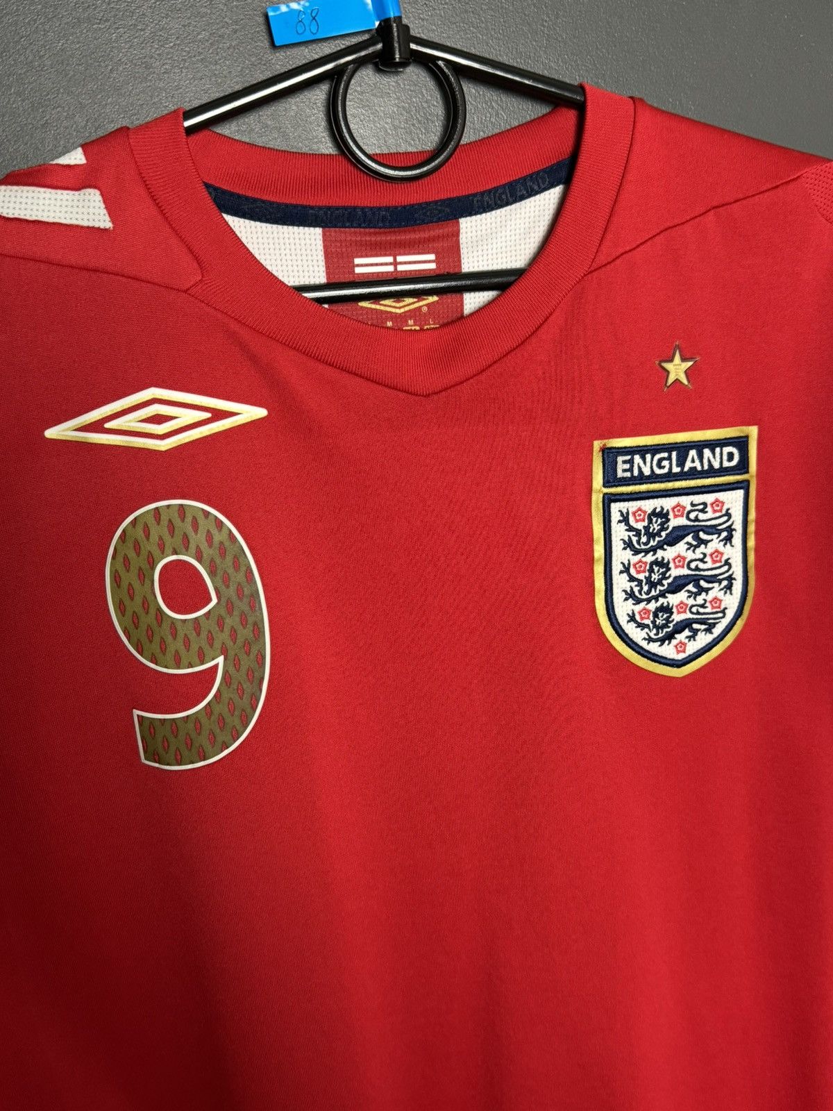 Umbro England National Team 06/08 Away Rooney Football Jersey Size US M / EU 48-50 / 2 - 4 Thumbnail