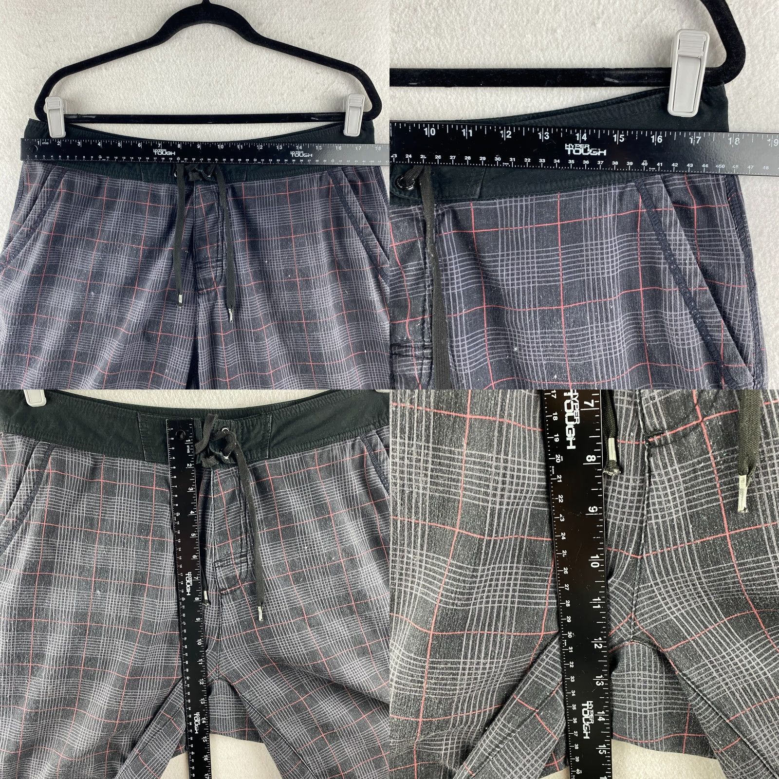 Prana Prana Boardshorts Mens 36 Black Plaid Drawstring Pockets Surf Beach Board Shorts Size US 36 / EU 52 - 8 Thumbnail